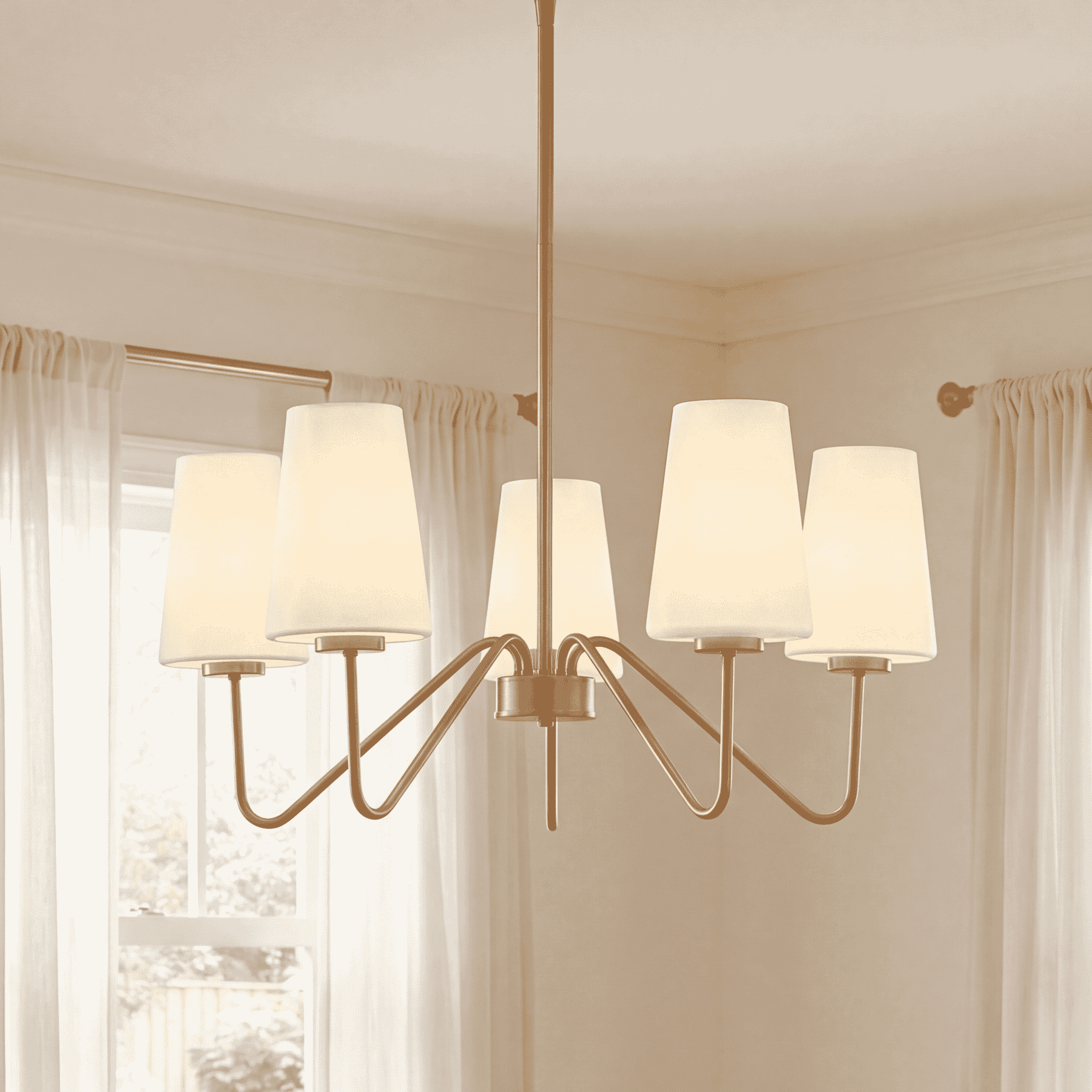 Trade Winds Lighting 5-Light Chandelier In Natural Brass