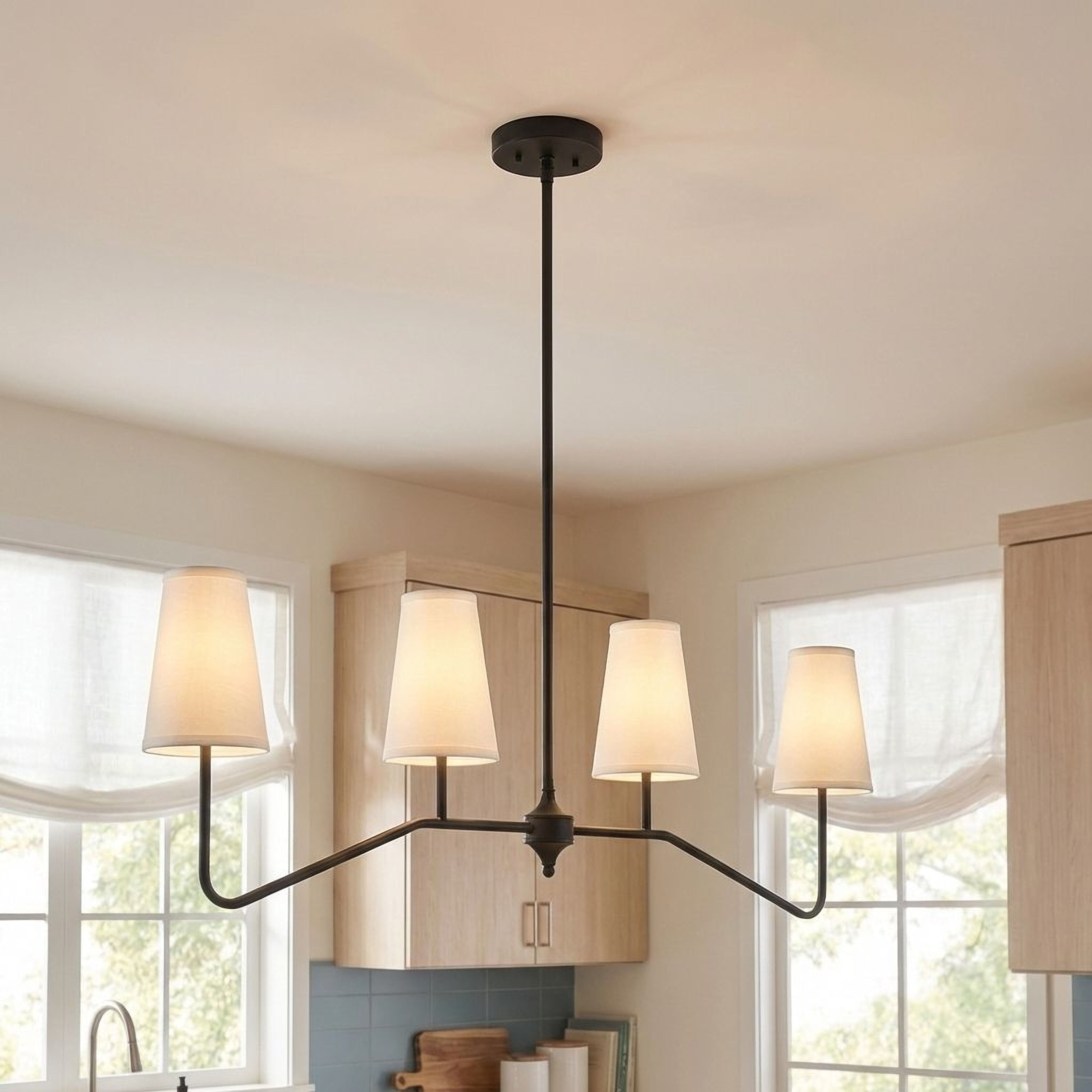 Trade Winds Lighting 4-Light Linear Pendant Light In Matte Black