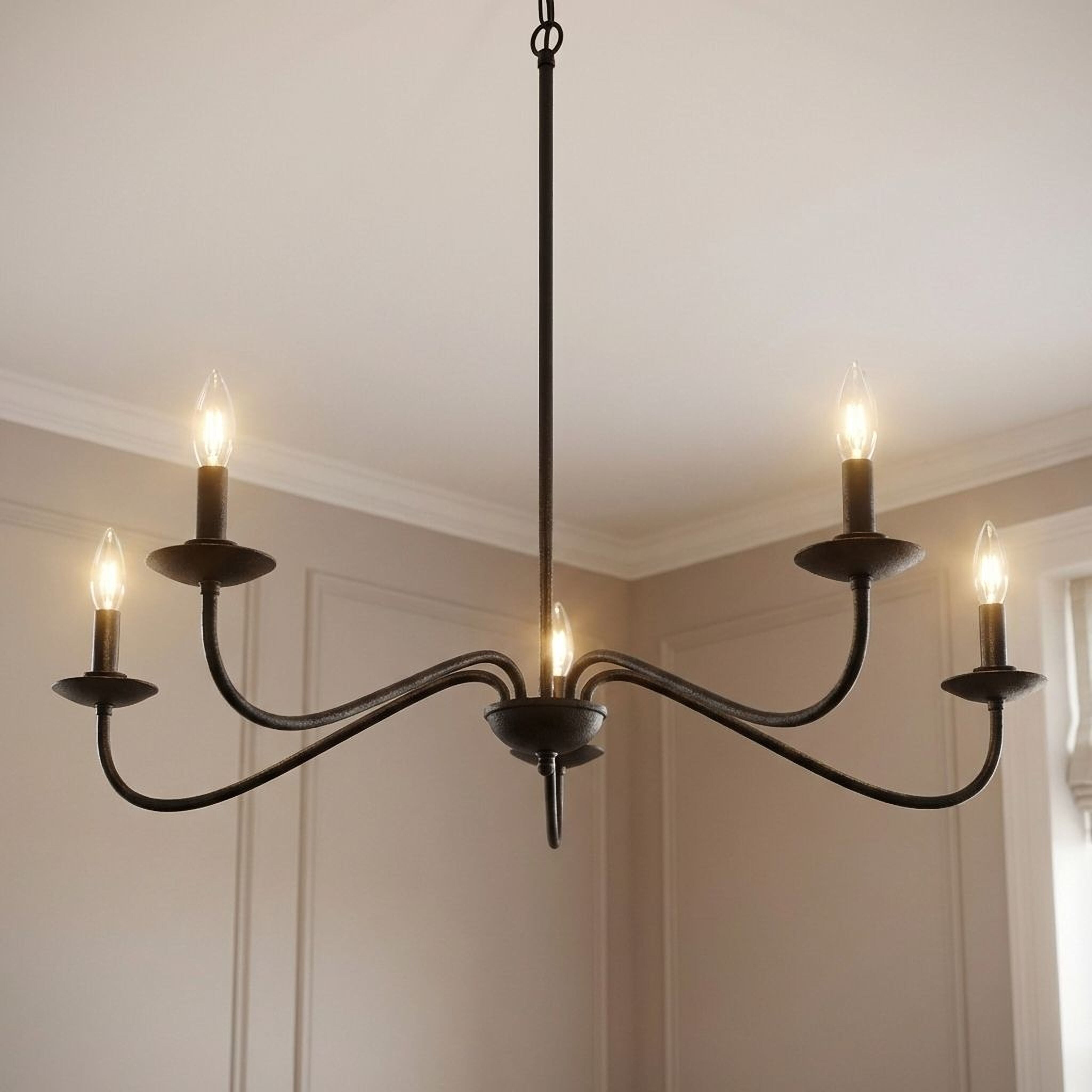 Trade Winds Lighting 5-Light Chandelier In Matte Black