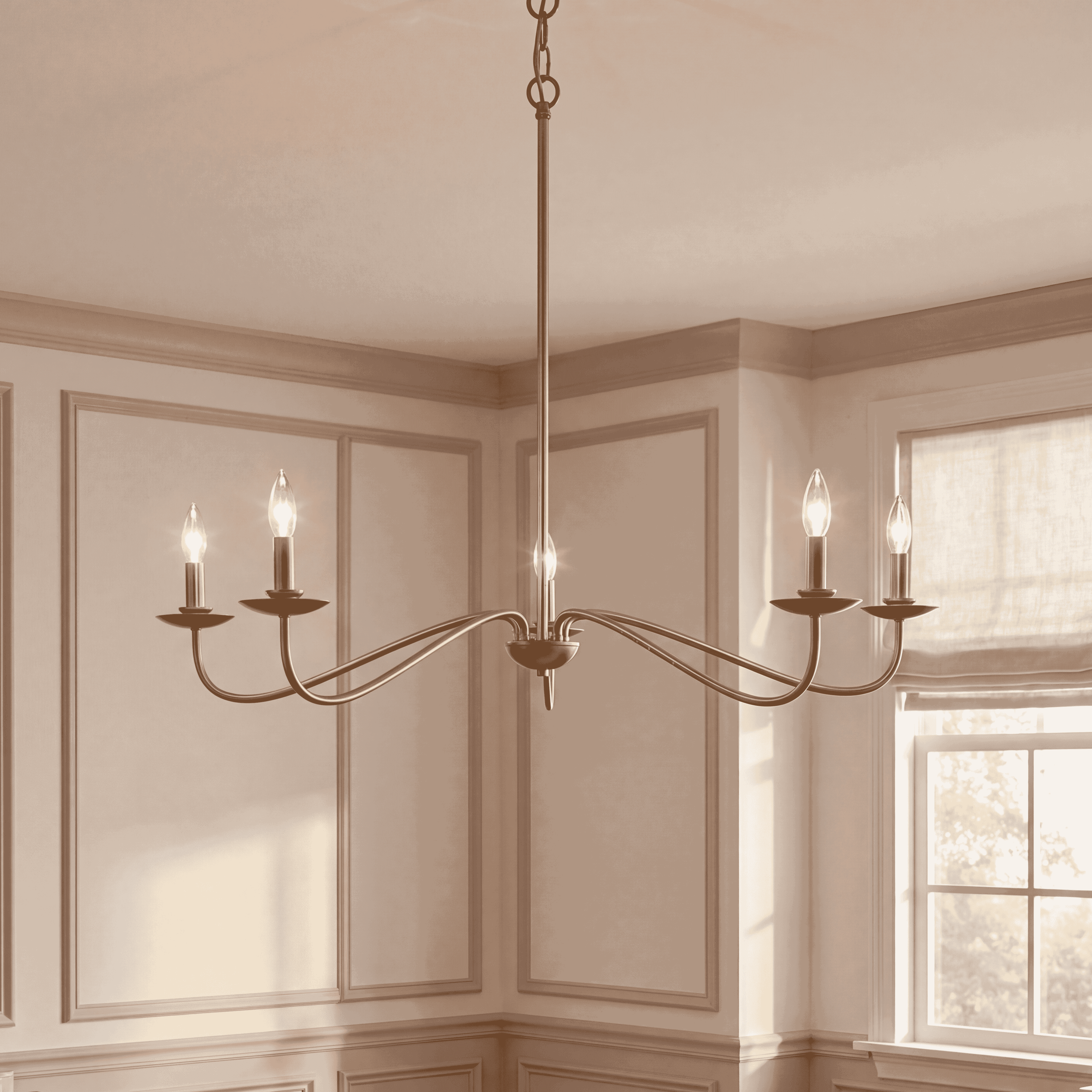 Trade Winds Lighting 5-Light Chandelier In Warm Brass