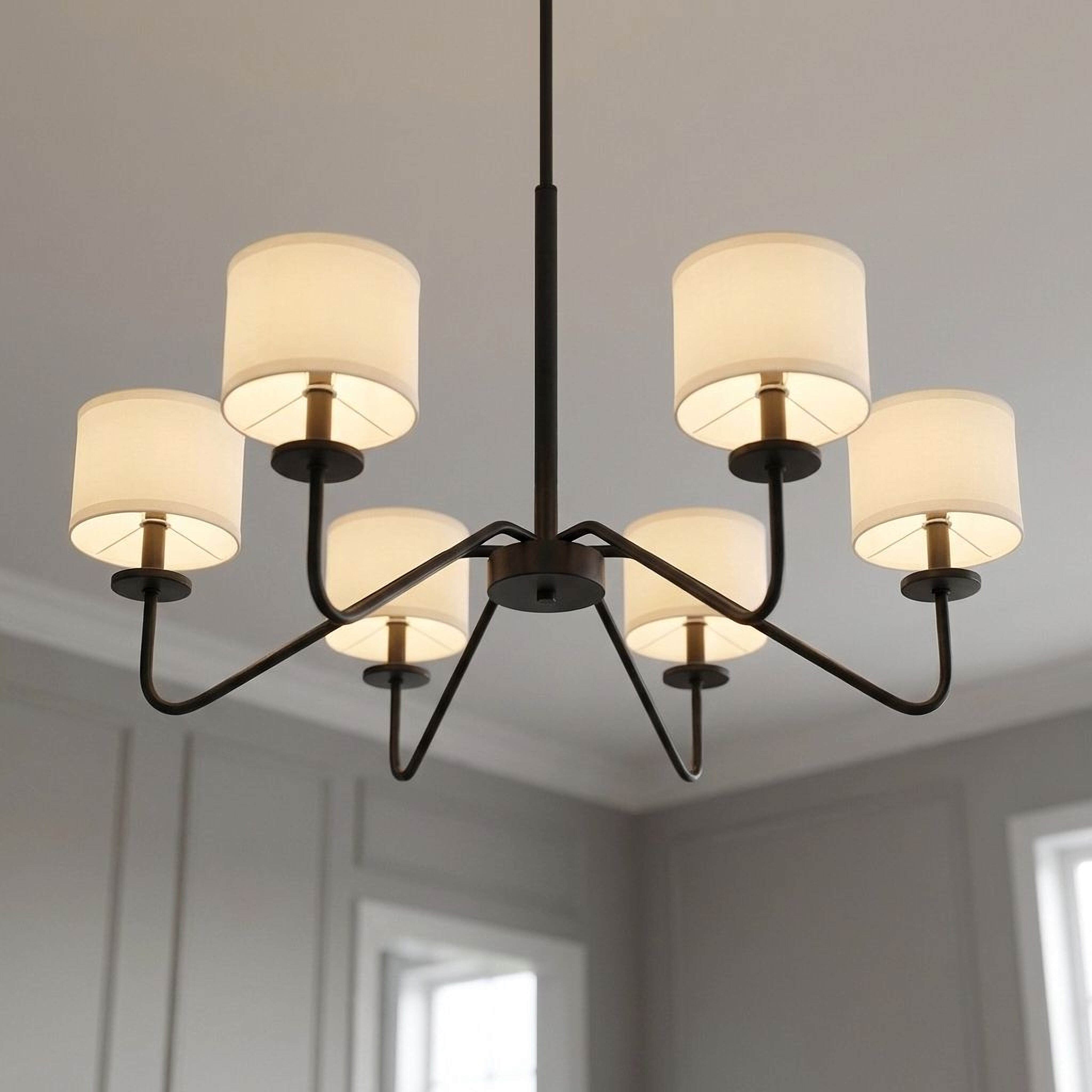 Trade Winds Lighting 6-Light Chandelier In Matte Black