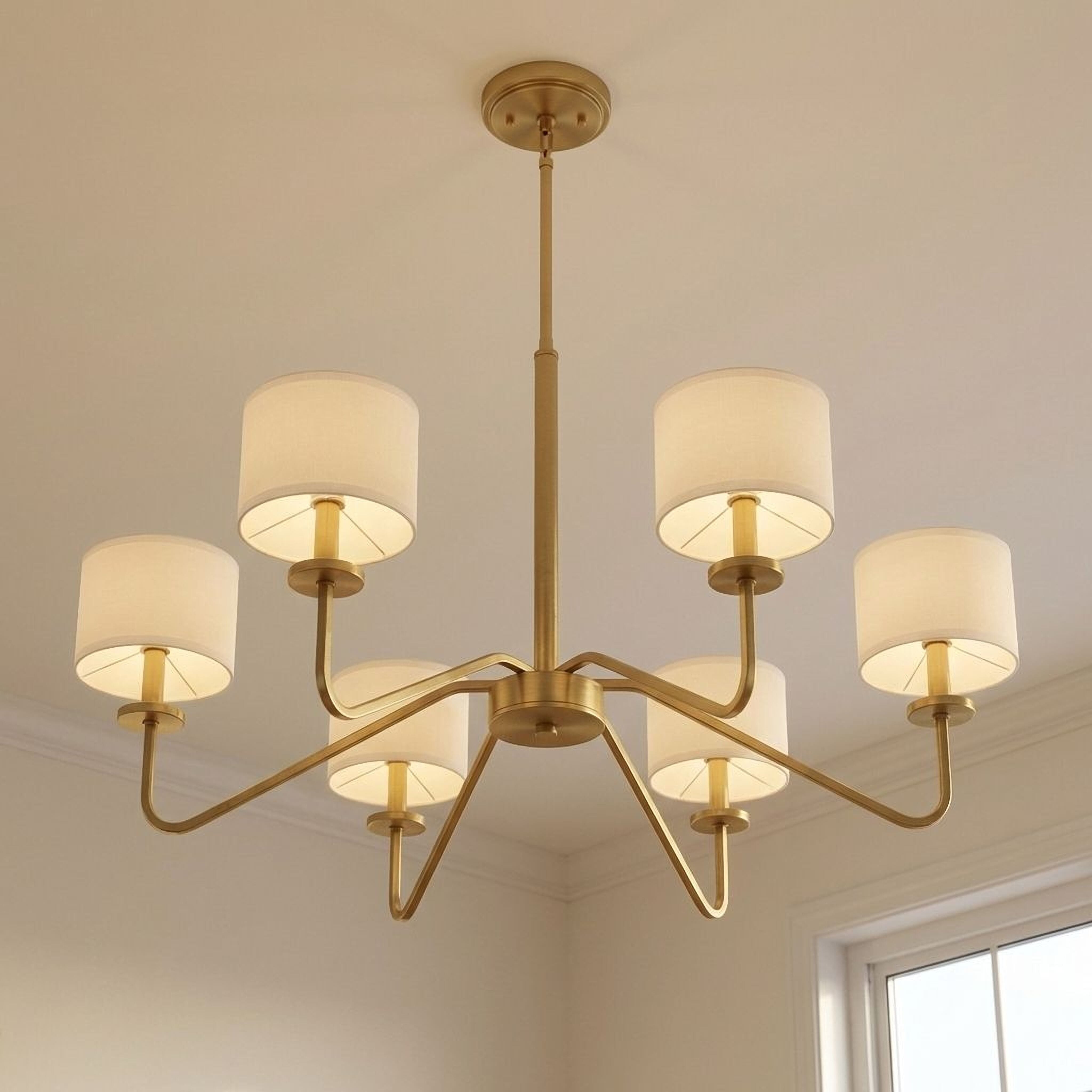 Trade Winds Lighting 6-Light Chandelier In Natural Brass