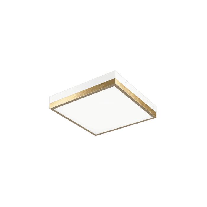 Matteo Tux 1-Light Ceiling Light In White With Aged Gold Brass Matteo Tux 1-Light Ceiling Light In White With Aged Gold Brass