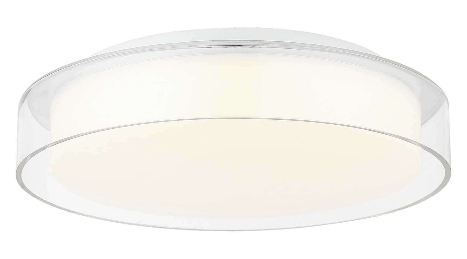 Callum 1-Light LED Flush Mount in White with Clear