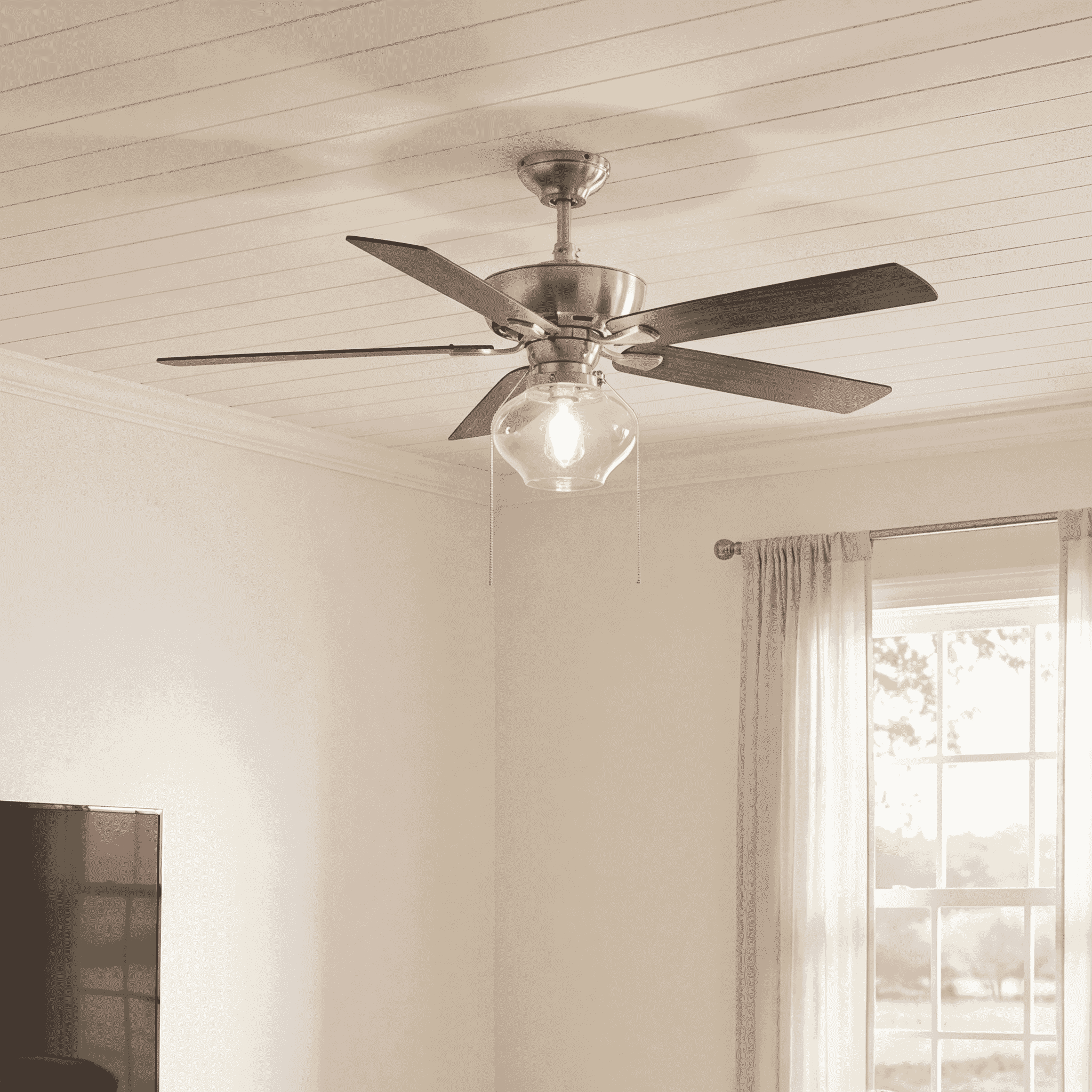 Trade Winds Lighting 1-Light Ceiling Fan In Brushed Nickel