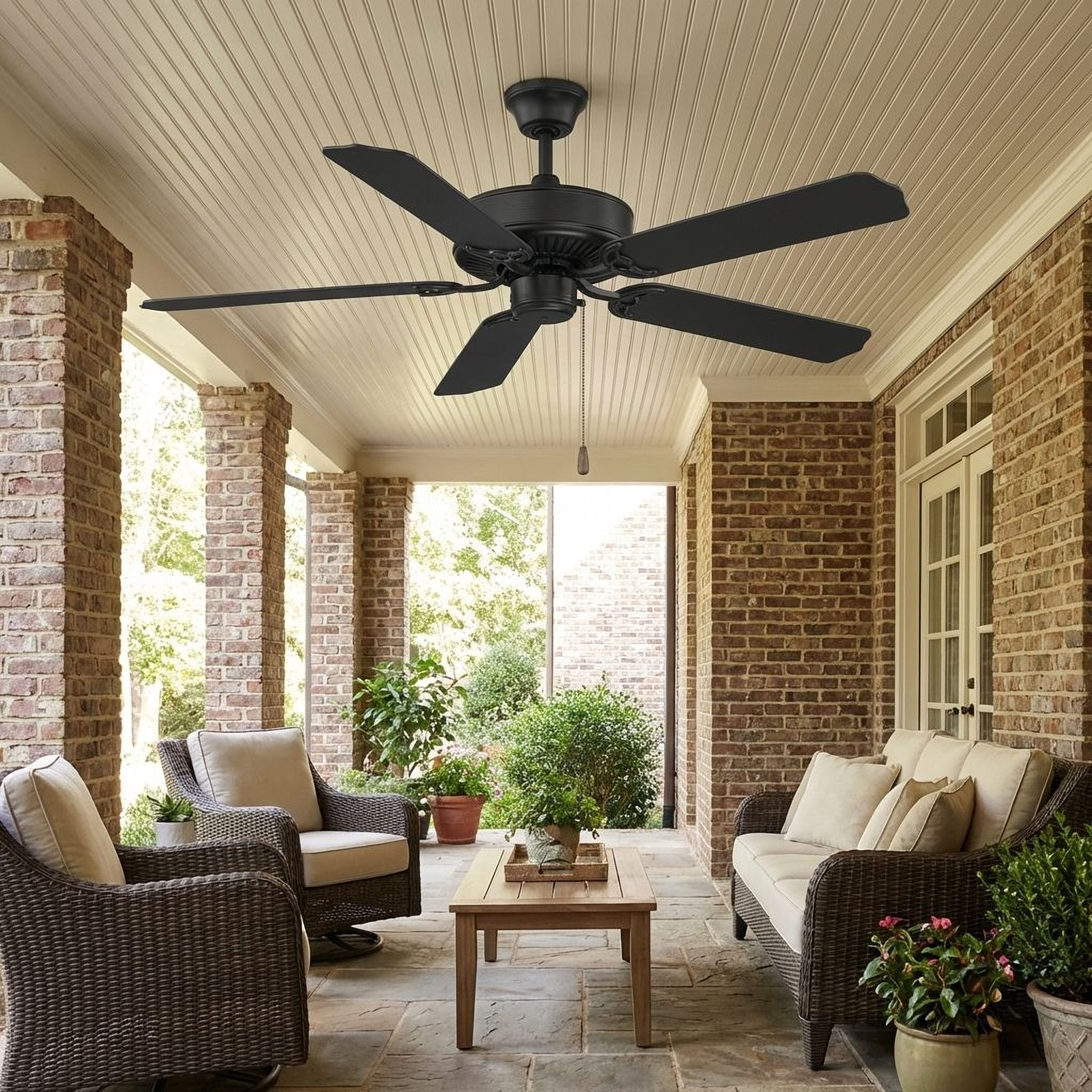 Trade Winds Lucas 52" Outdoor Ceiling Fan in Matte Black