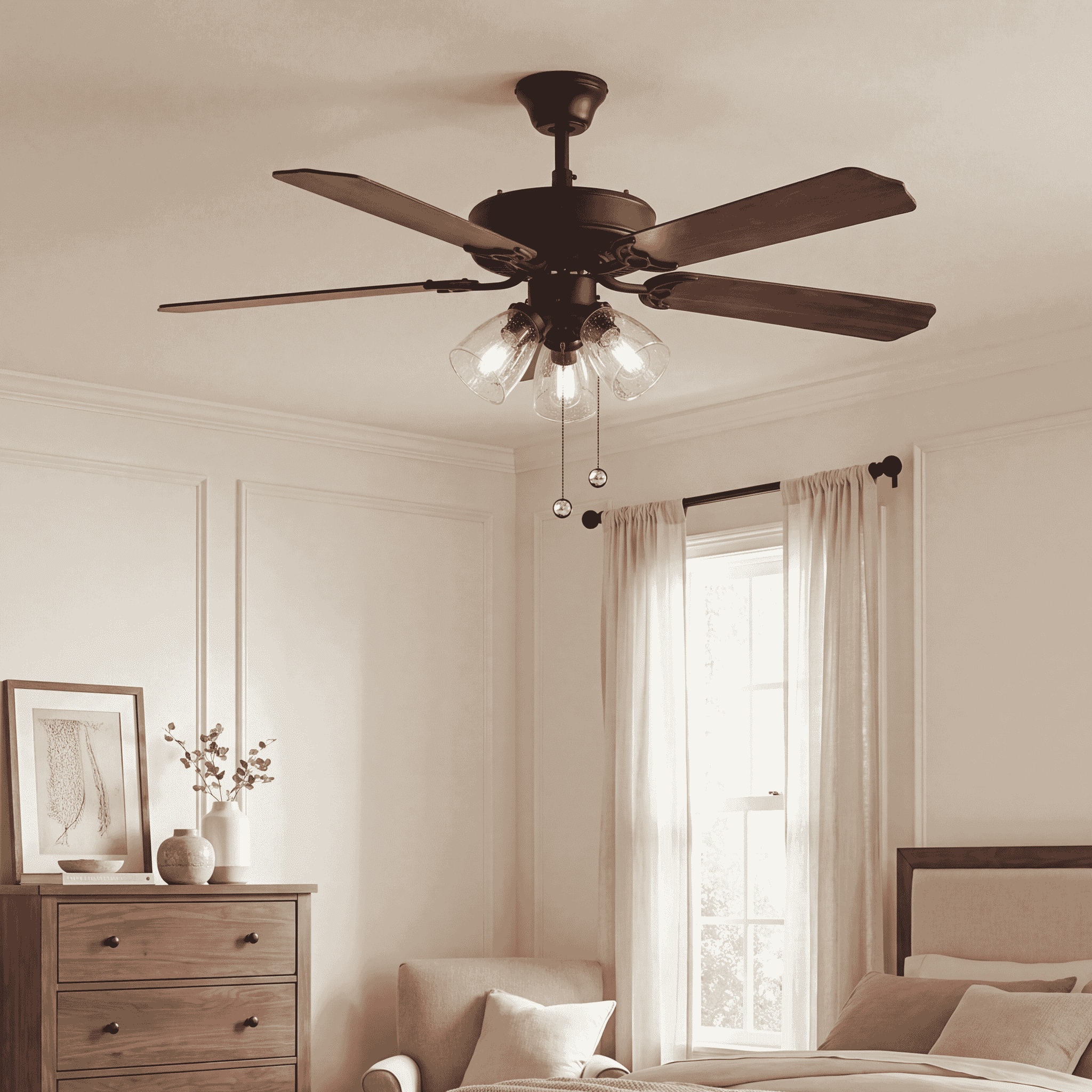 Trade Winds Levi 52" 3-Light Ceiling Fan in Matte Black