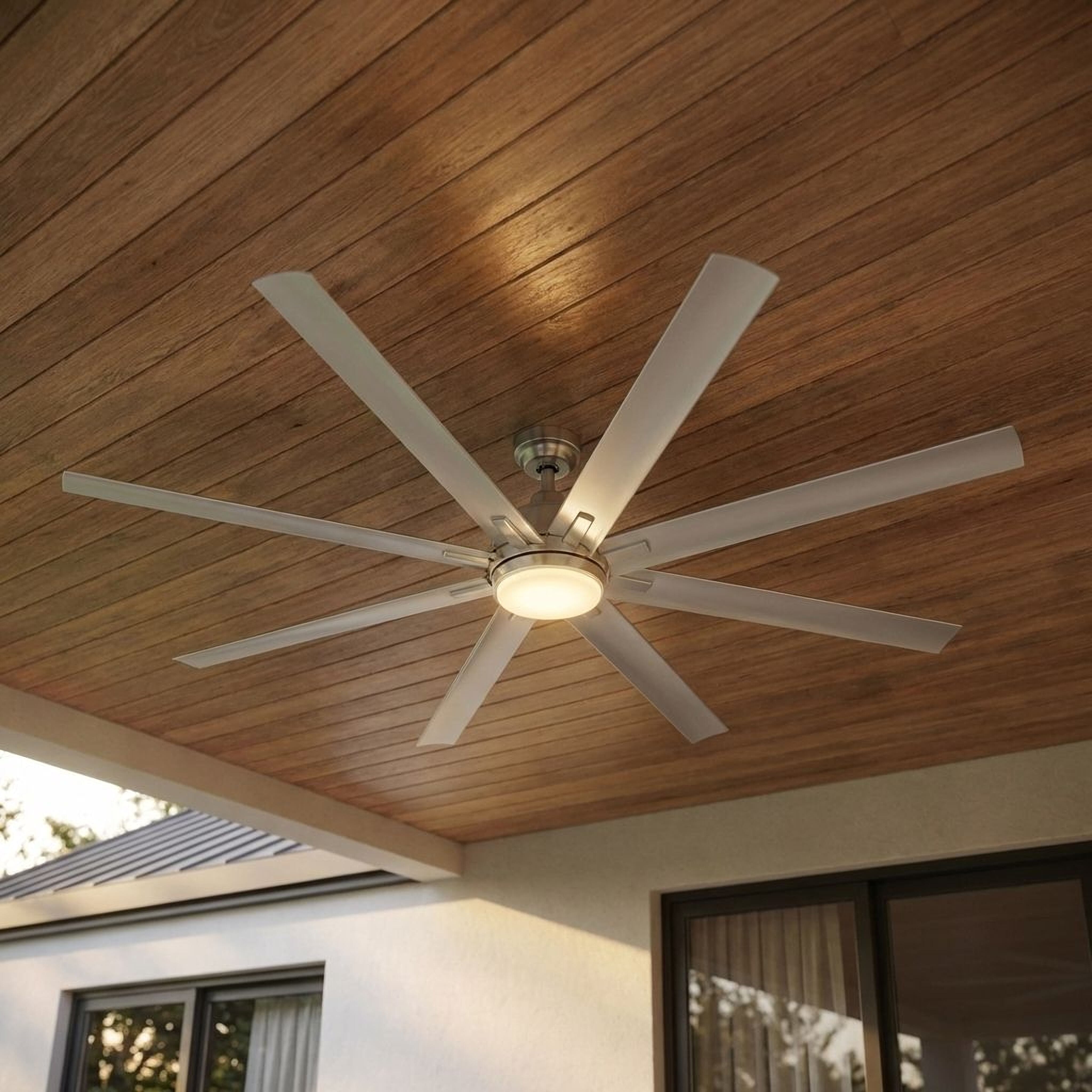 Trade Winds Ezra 72" LED Outdoor Ceiling Fan in Brushed Nickel