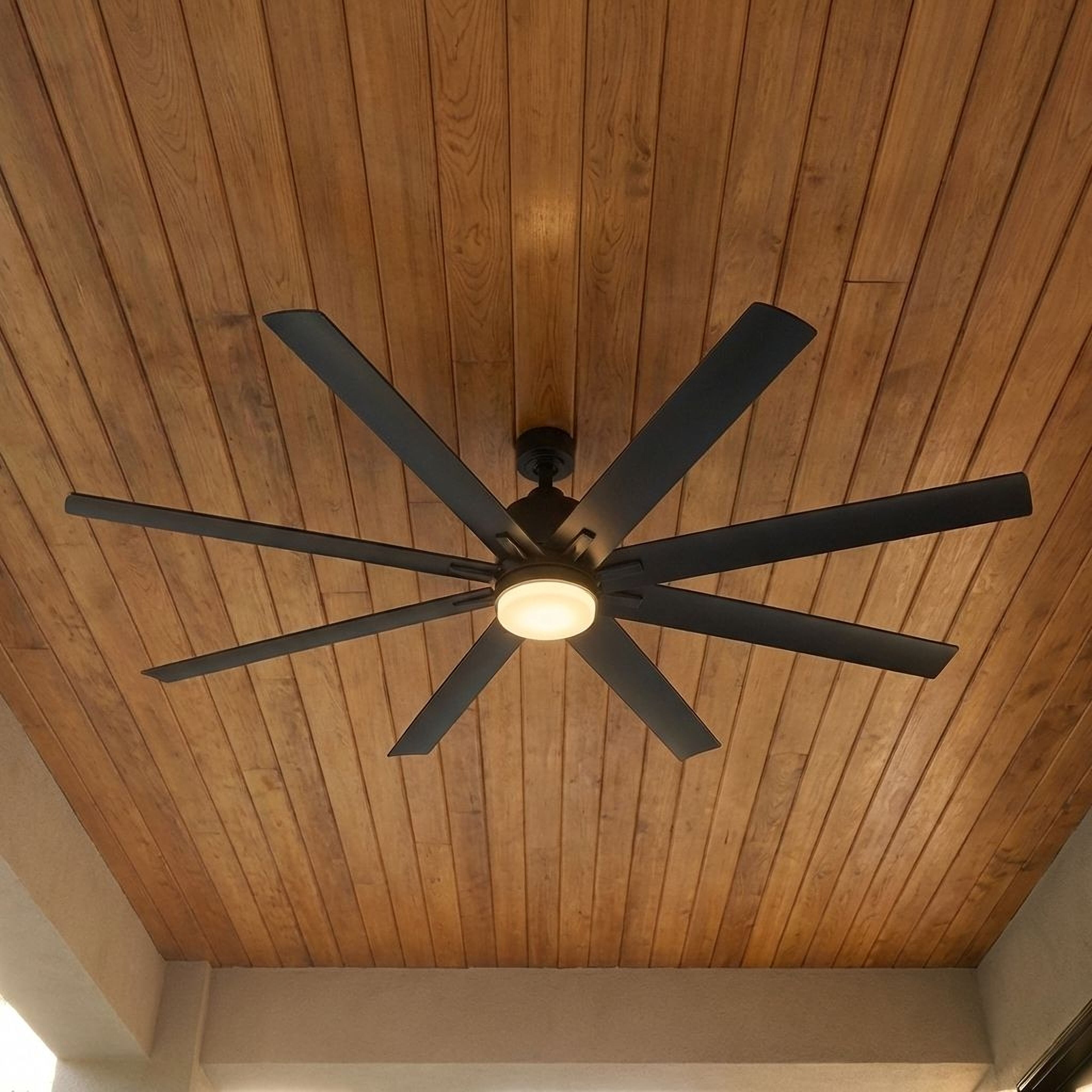 Trade Winds Ezra 72" LED Outdoor Ceiling Fan in Matte Black