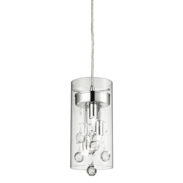 Matteo Glass-Encased Bubble Droplet 3-Light Pendant Light In Chrome Matteo Glass-Encased Bubble Droplet 3-Light Pendant Light In Chrome