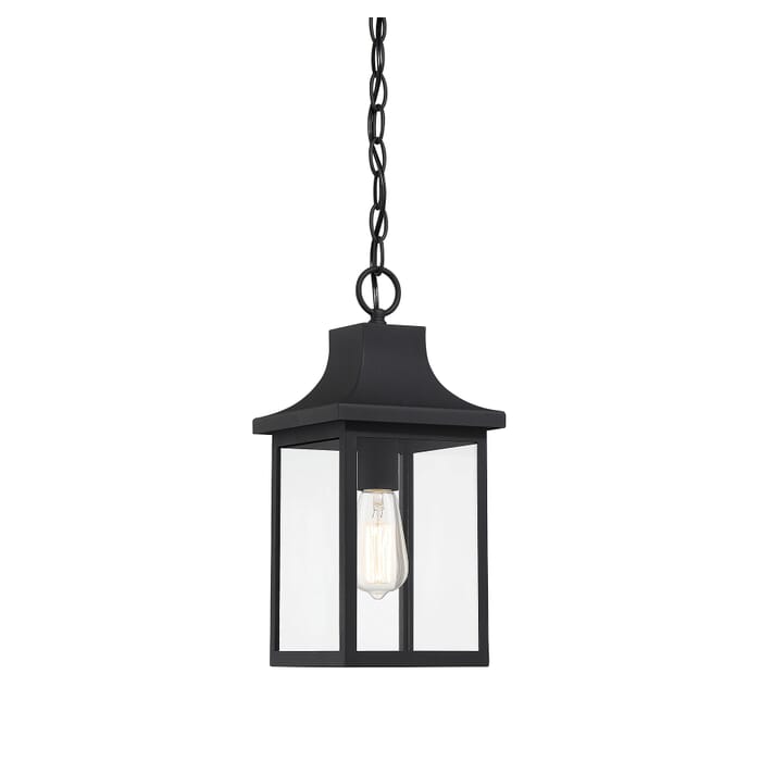 Meridian 1-Light Outdoor Hanging Lantern in Black Meridian 1-Light Outdoor Hanging Lantern in Black