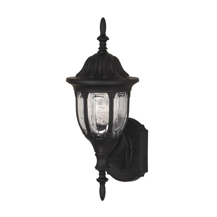 Meridian 1-Light Outdoor Wall Lantern in Black Meridian 1-Light Outdoor Wall Lantern in Black