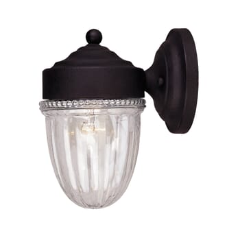 Meridian 1-Light Outdoor Wall Lantern in Textured Black