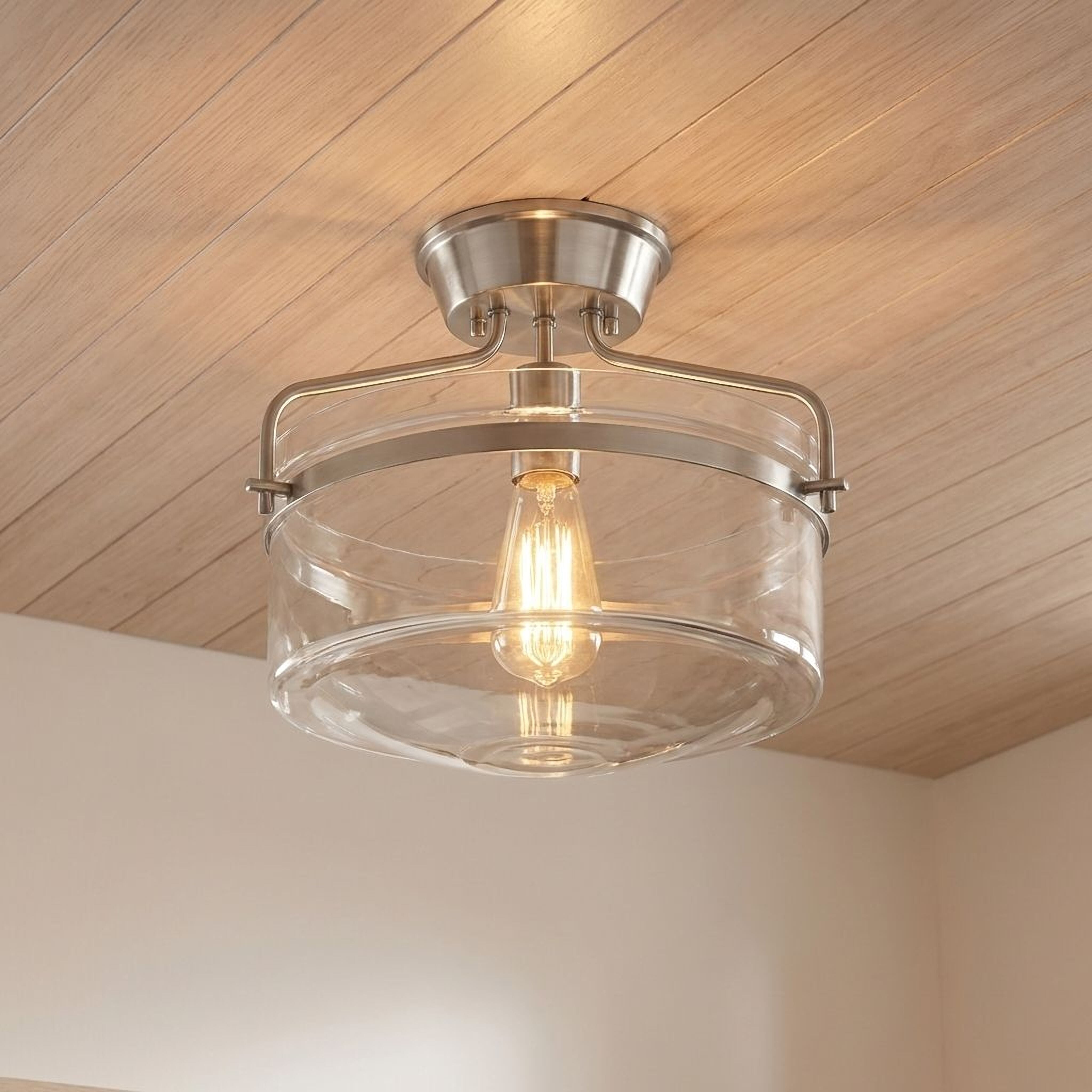 Trade Winds Gardner Semi-Flush Mount Ceiling Light in Brushed Nickel