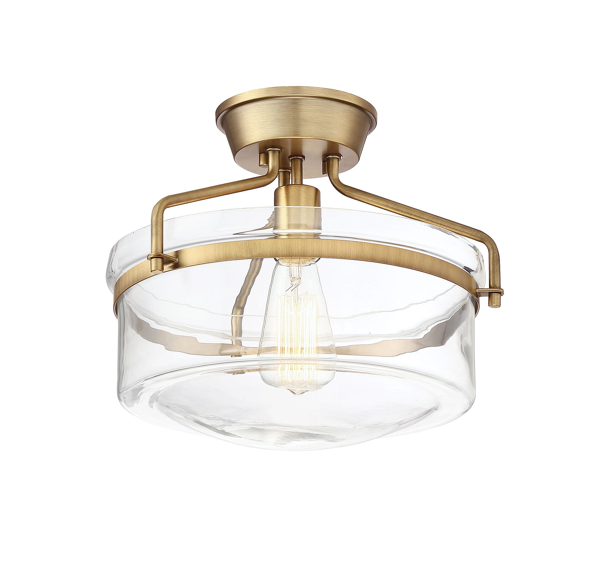 trade winds gardner glass ceiling light in natural brass