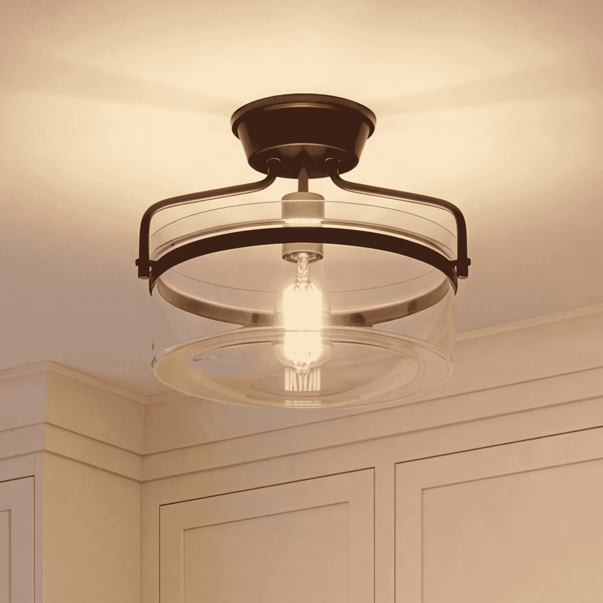 Trade Winds Gardner Semi-Flush Mount Ceiling Light in Oil Rubbed Bronze