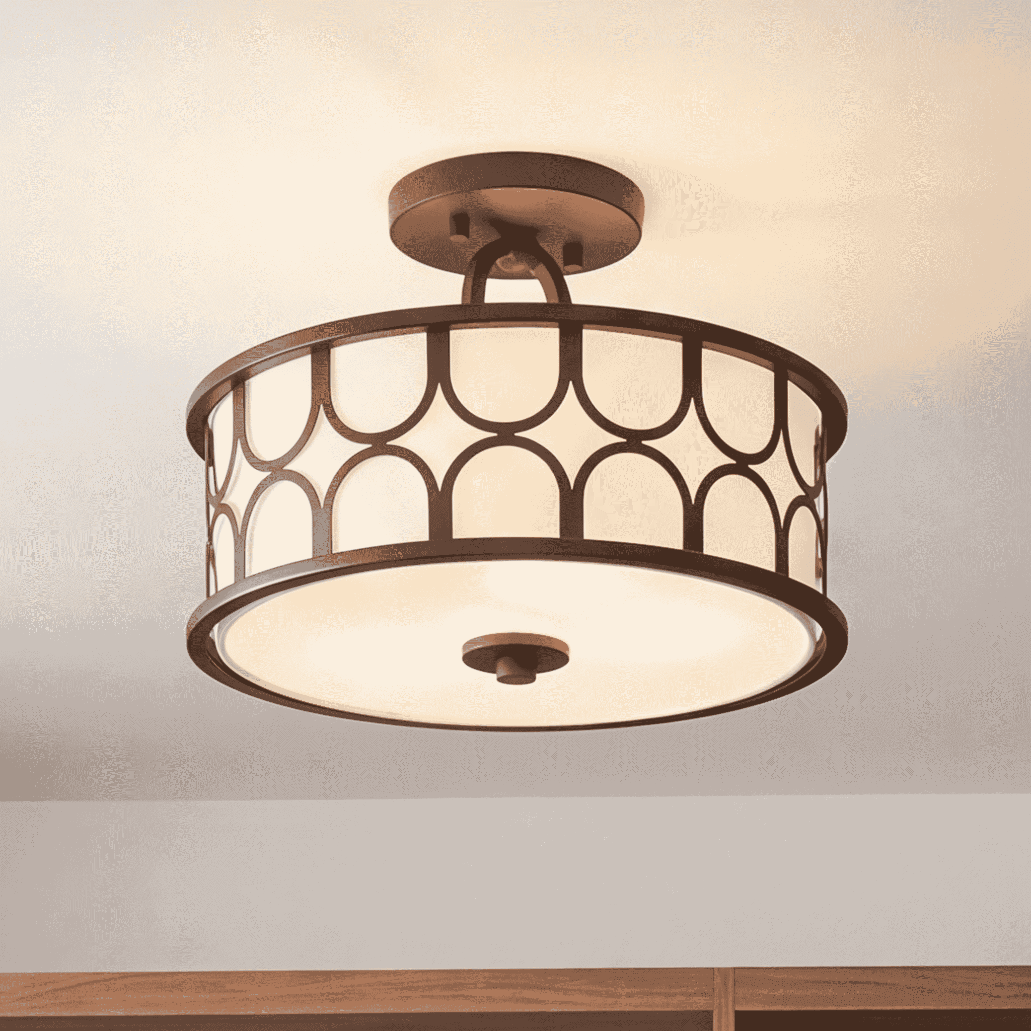 Trade Winds Courtland Semi-Flush Mount Ceiling Light in Oil Rubbed Bronze