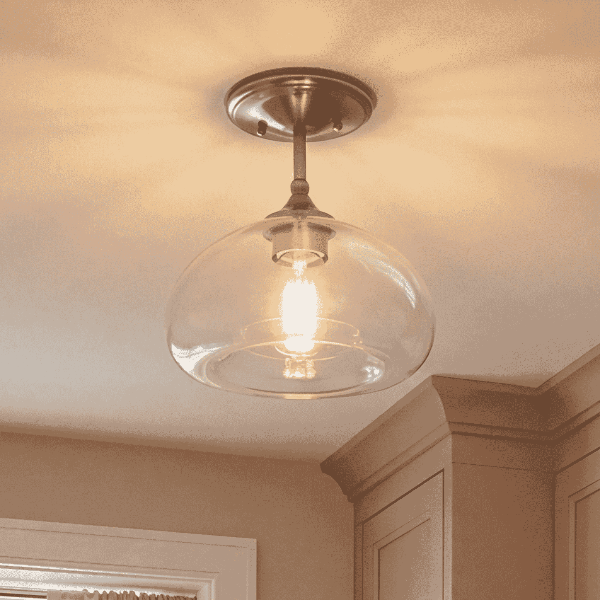 Trade Winds Lighting 1-Light Ceiling Light In Brushed Nickel