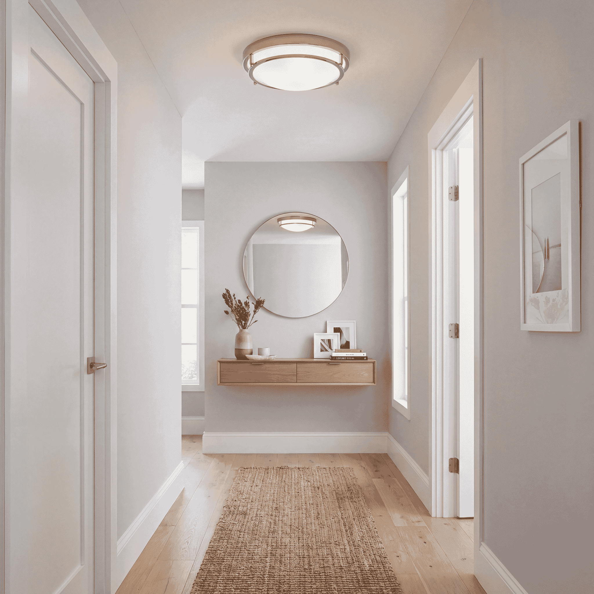 Trade Winds Felton Flush Mount Ceiling Light in Polished Nickel