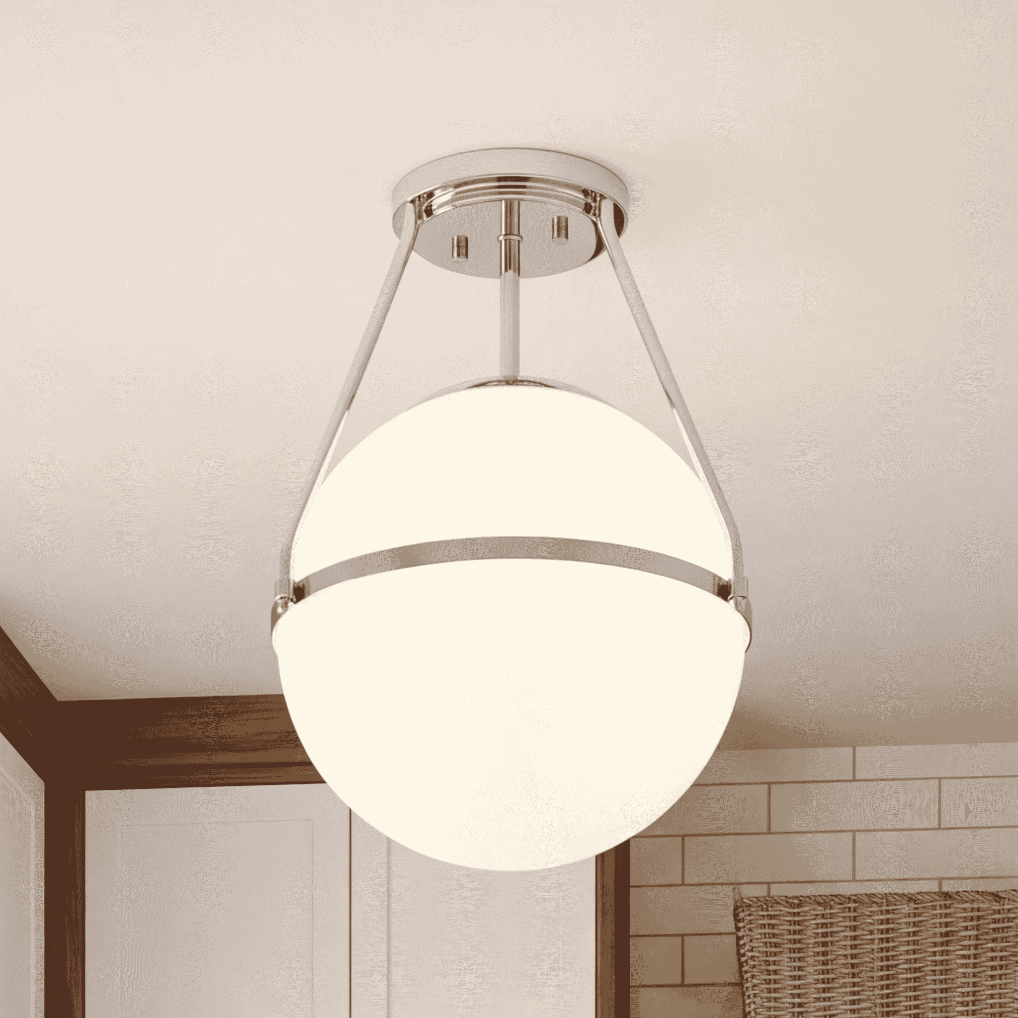 Trade Winds Hammond Semi-Flush Mount Ceiling Light in Chrome