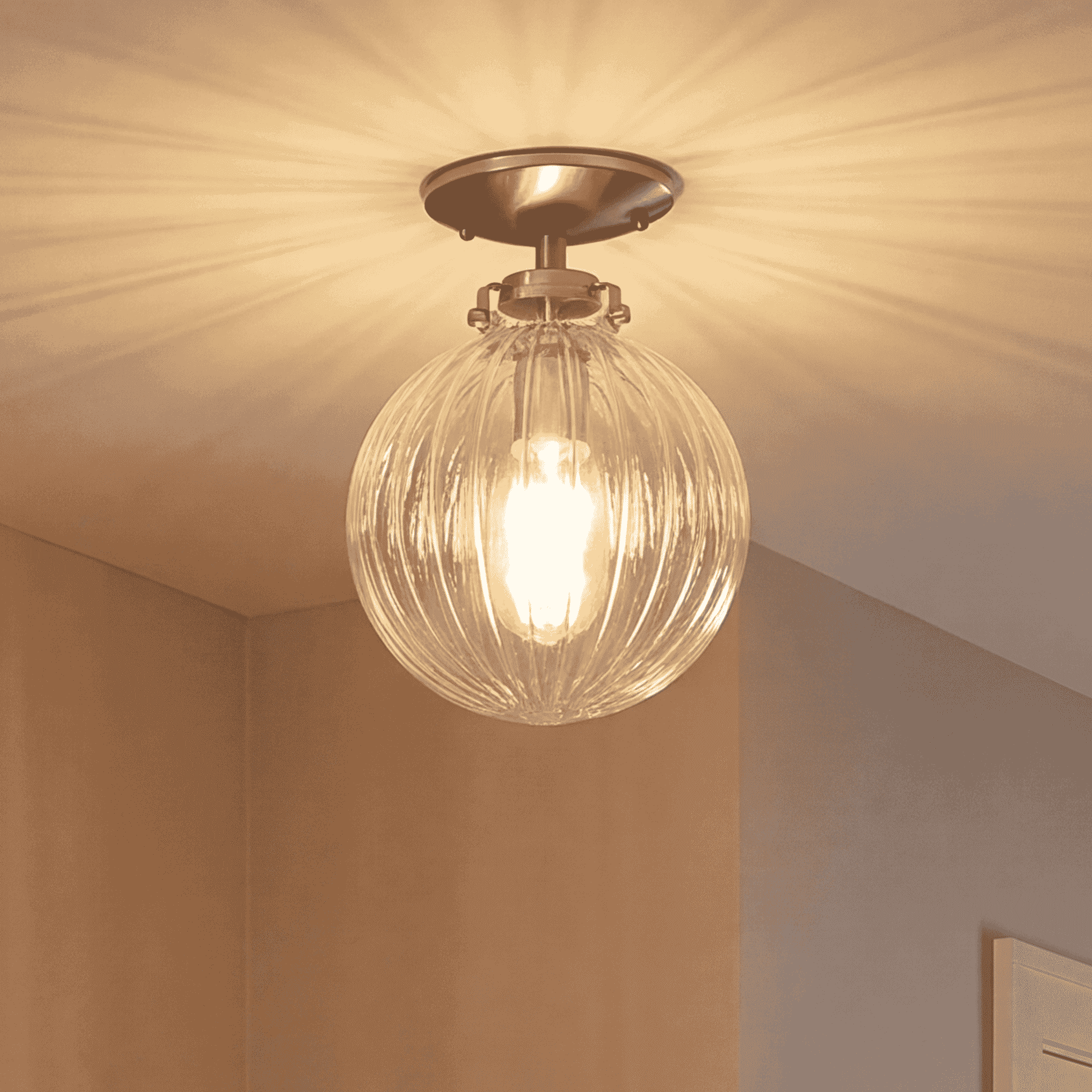 Trade Winds Nicole Semi-Flush Mount Ceiling Light in Brushed Nickel