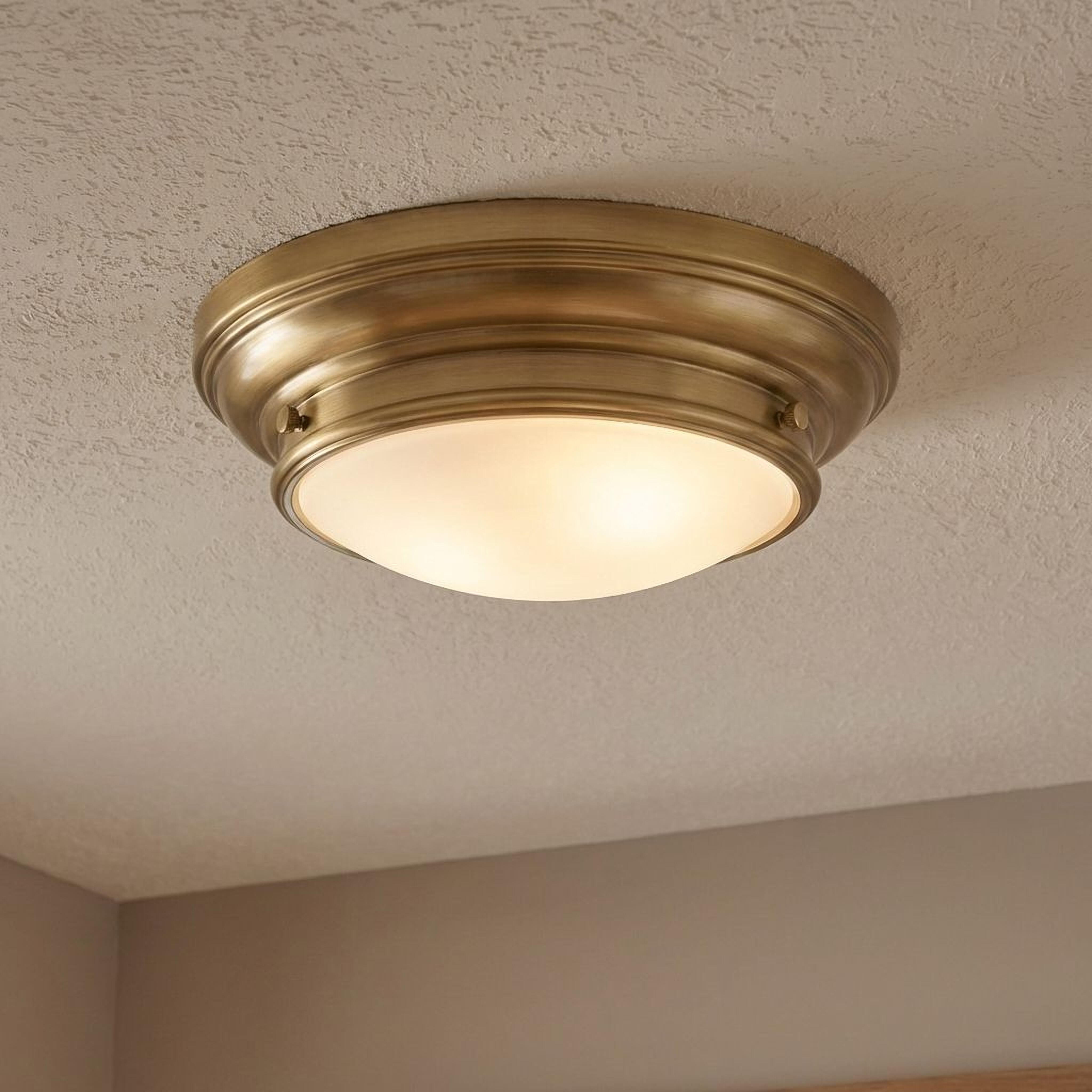 Trade Winds Lighting 2-Light Ceiling Light In Natural Brass