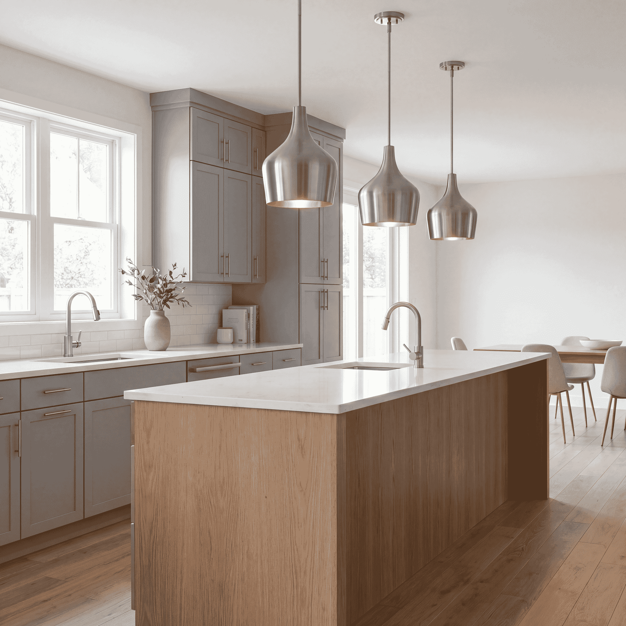 Trade Winds Lisa Metal Pendant Light in Brushed Nickel