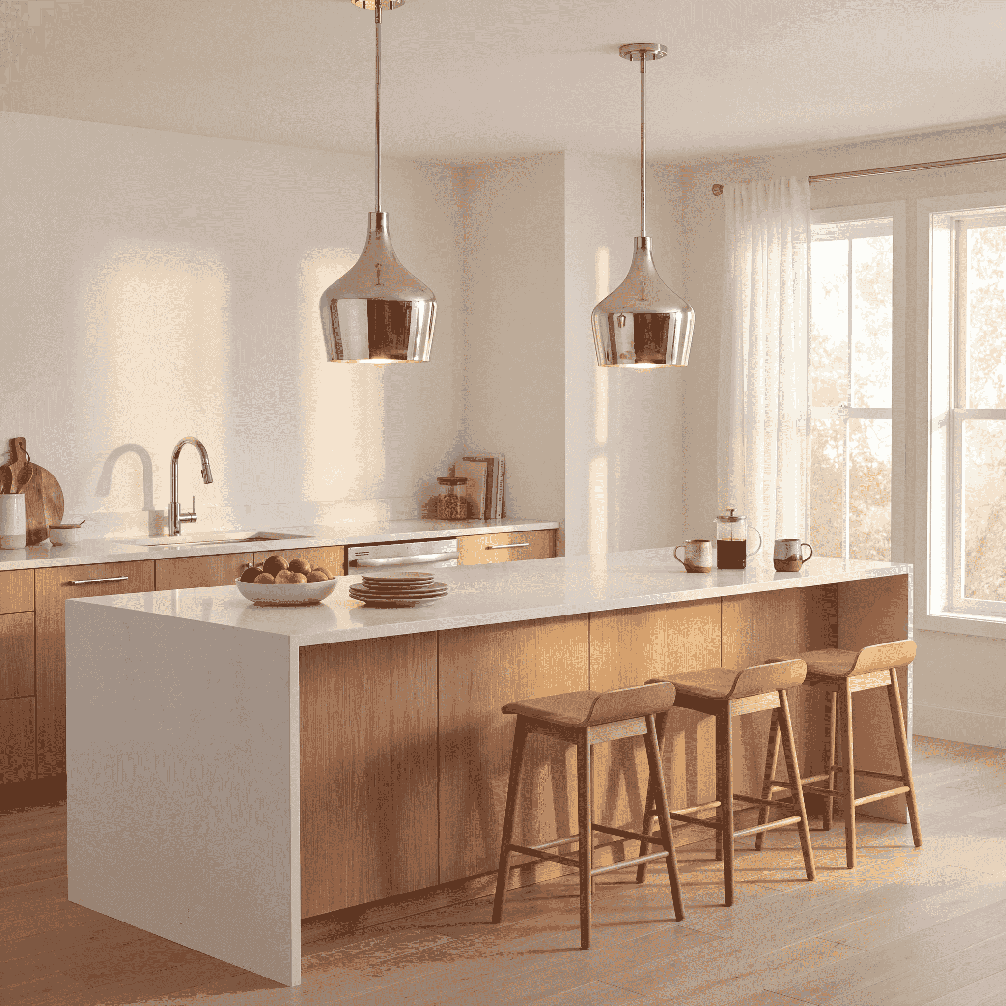 Trade Winds Lisa Metal Pendant Light in Polished Nickel