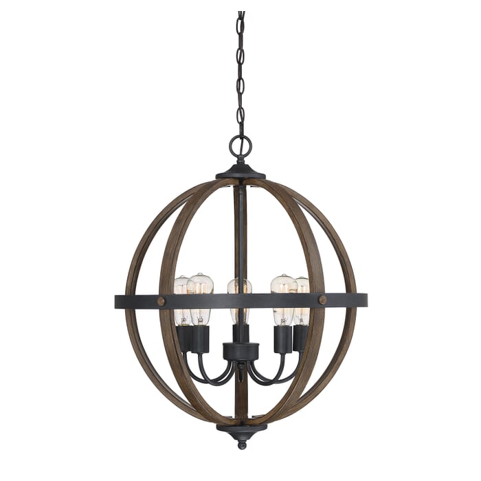 Trade Winds Lighting 5-Light Pendant Light In Wood Trade Winds Lighting 5-Light Pendant Light In Wood
