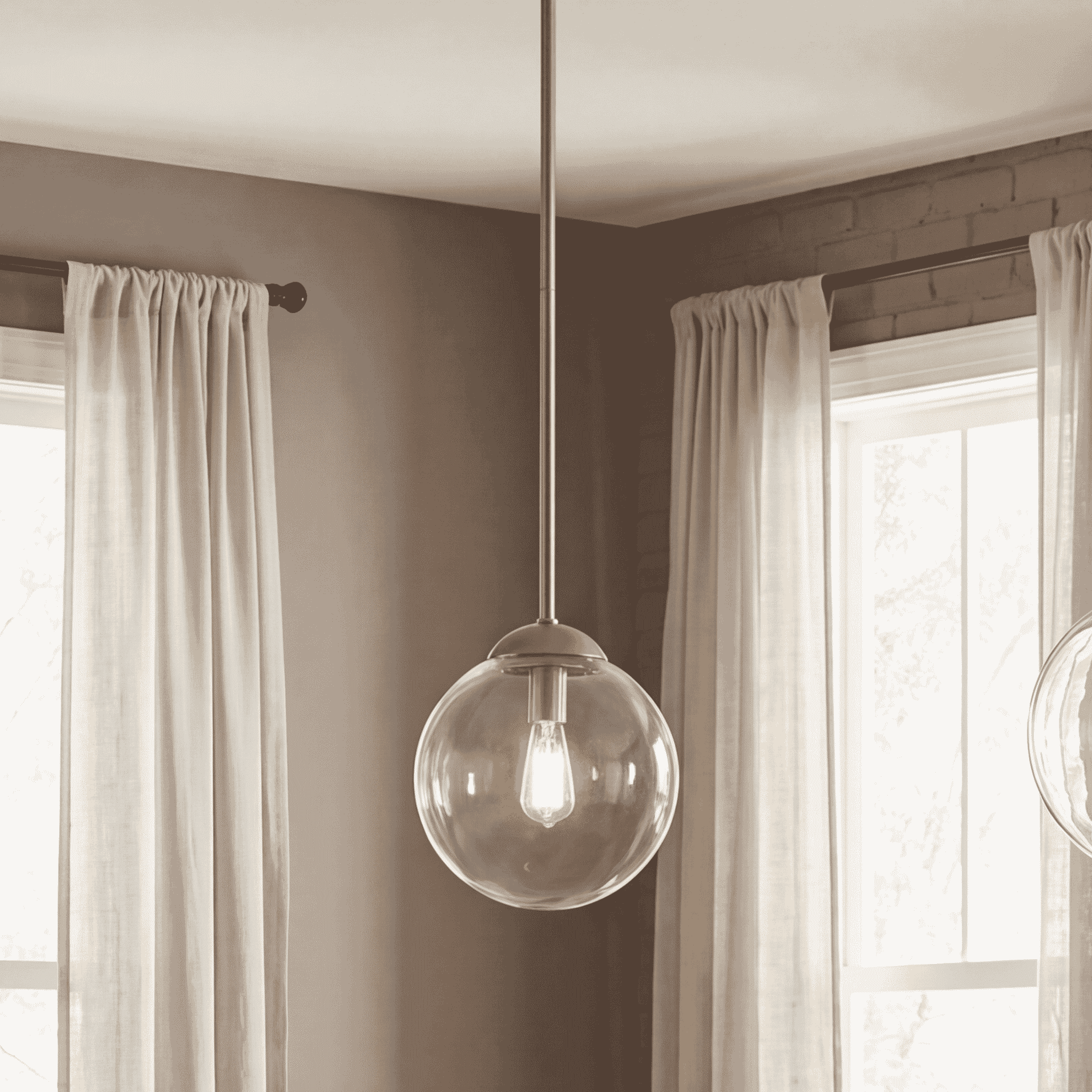 Trade Winds Chelsea Glass Pendant Light in Natural Brass