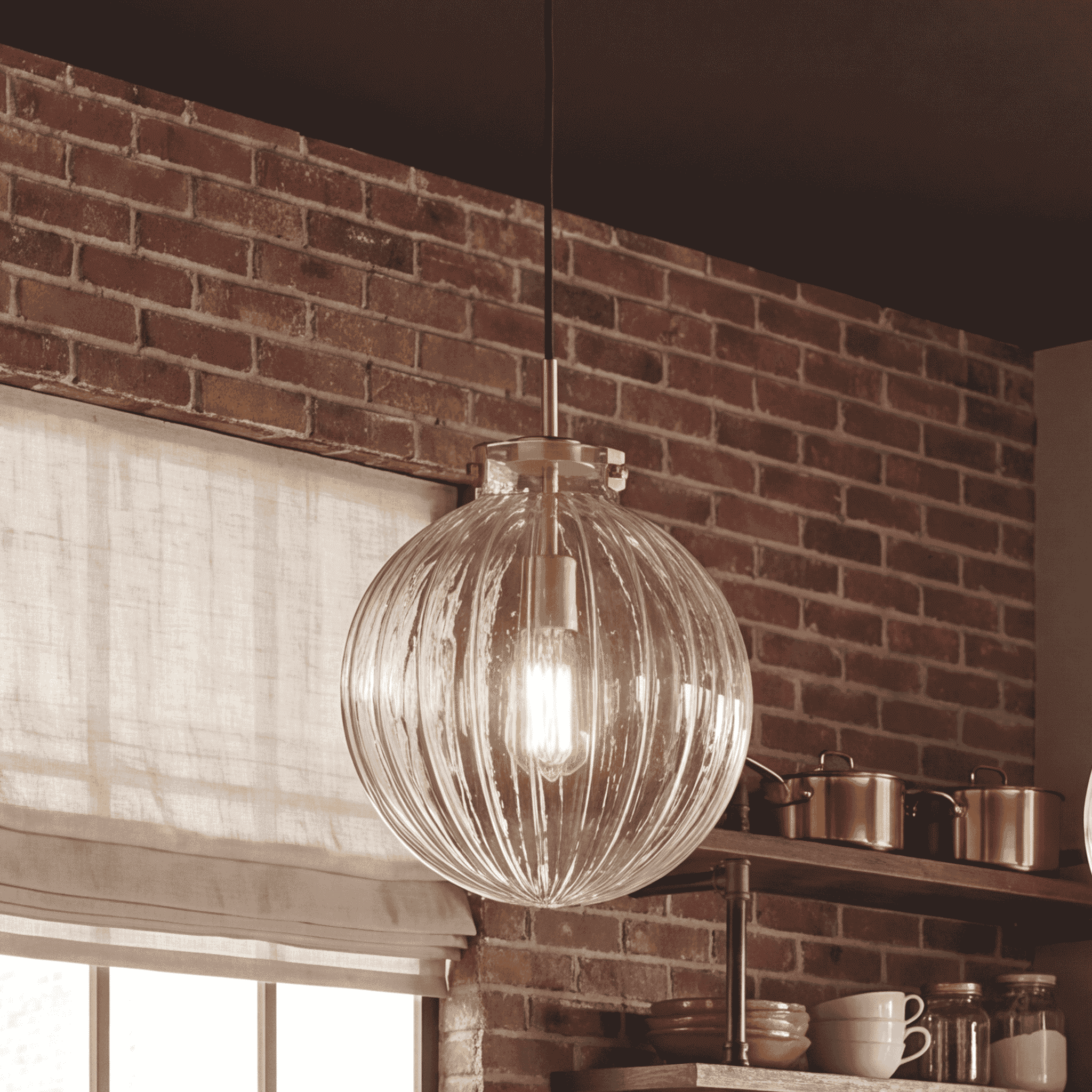Trade Winds Lighting 1-Light Pendant Light In Natural Brass