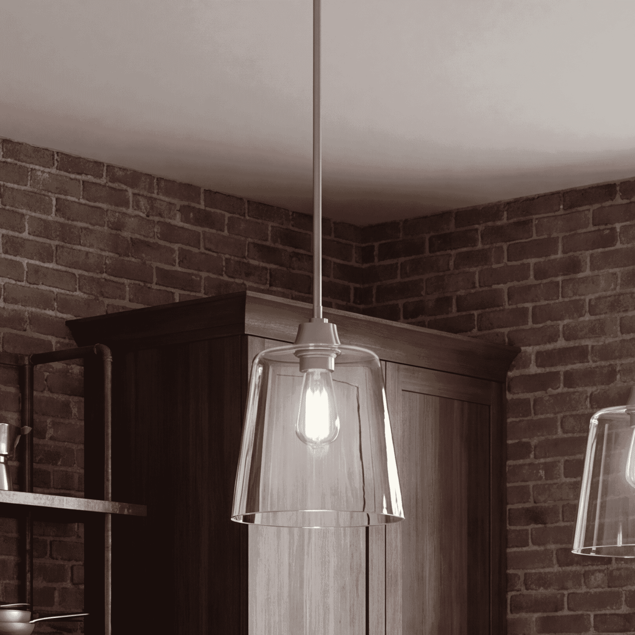 Trade Winds Lighting 1-Light Pendant Light In Brushed Nickel