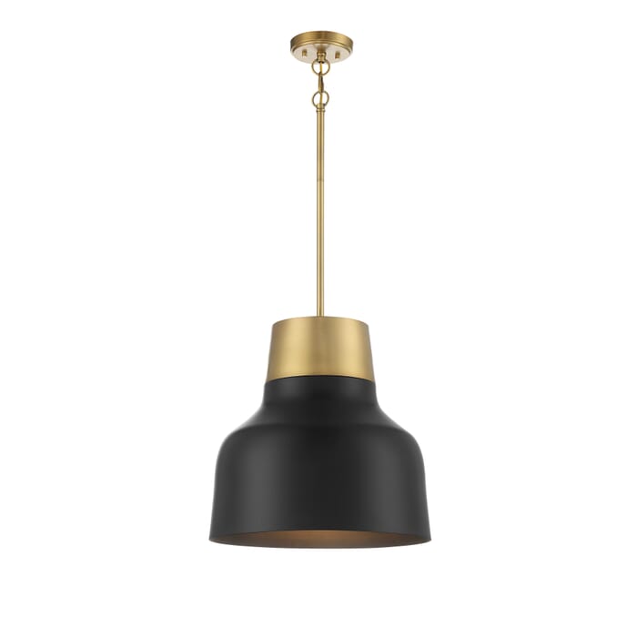 Meridian 1-Light Pendant in Matte Black with Natural Brass Meridian 1-Light Pendant in Matte Black with Natural Brass