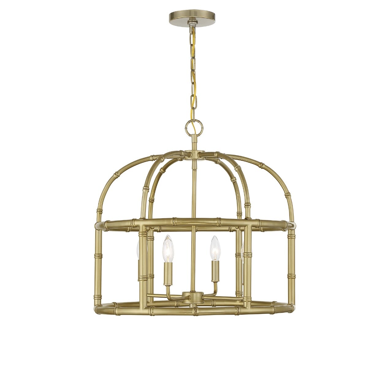 Meridian 4-Light Pendant in Burnished Brass