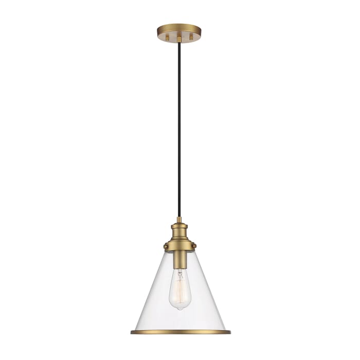 Meridian 1-Light Pendant in Natural Brass Meridian 1-Light Pendant in Natural Brass