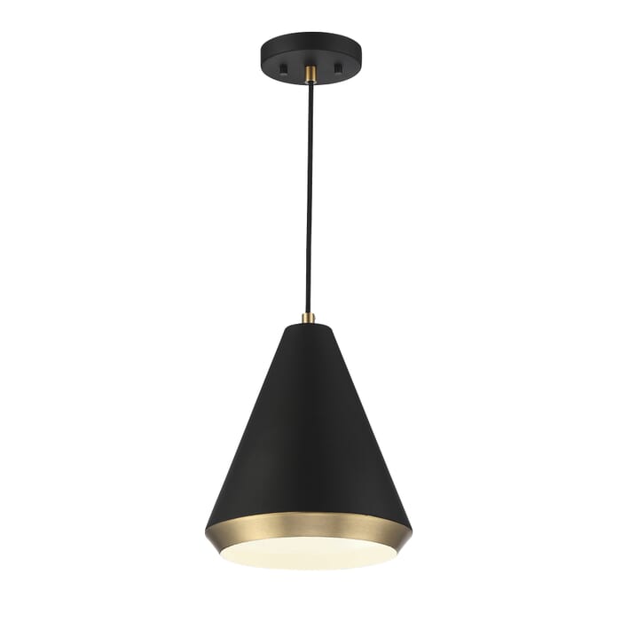 Meridian 1-Light Pendant in Matte Black with Natural Brass Meridian 1-Light Pendant in Matte Black with Natural Brass