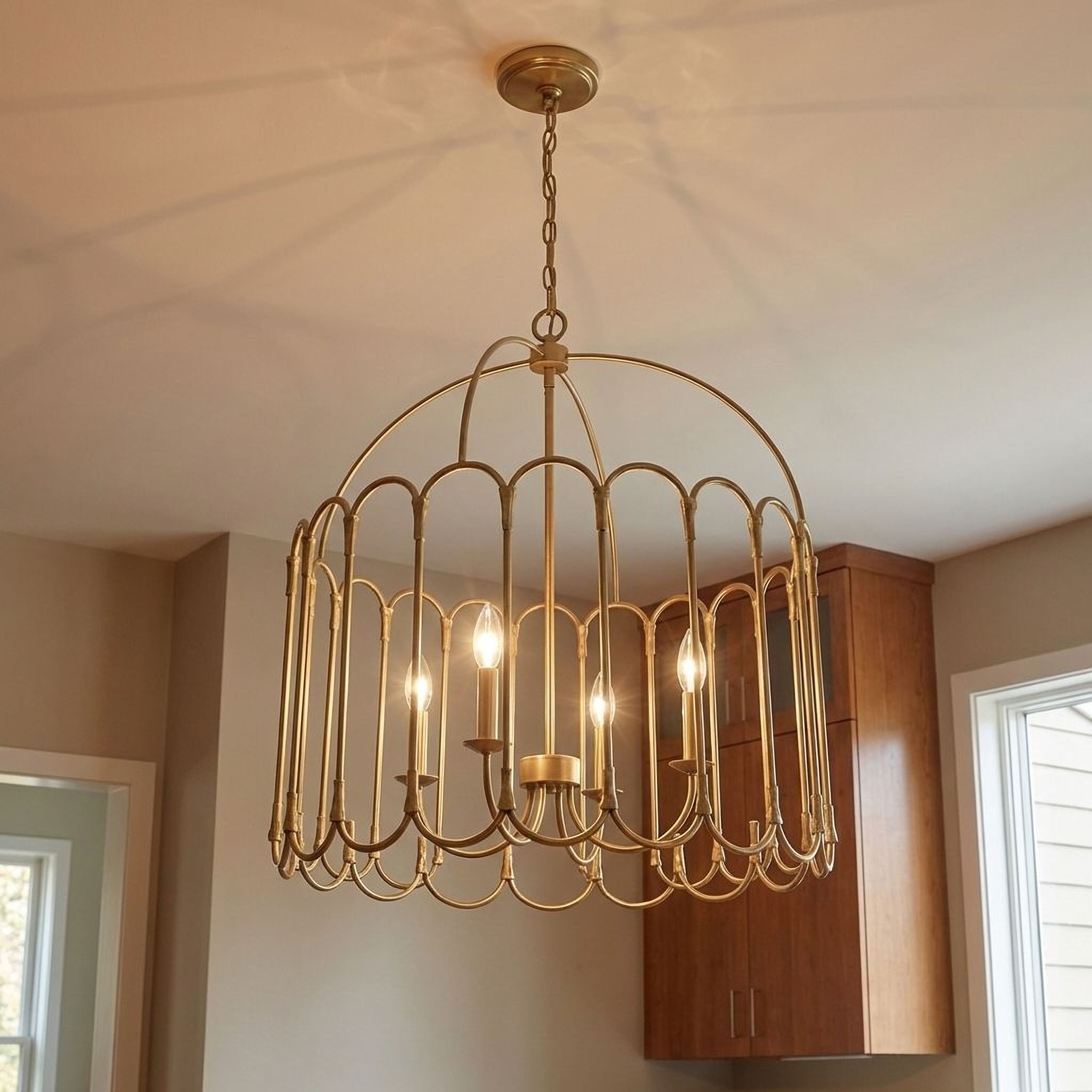 Trade Winds Chloe 4-Light Pendant in Natural Brass