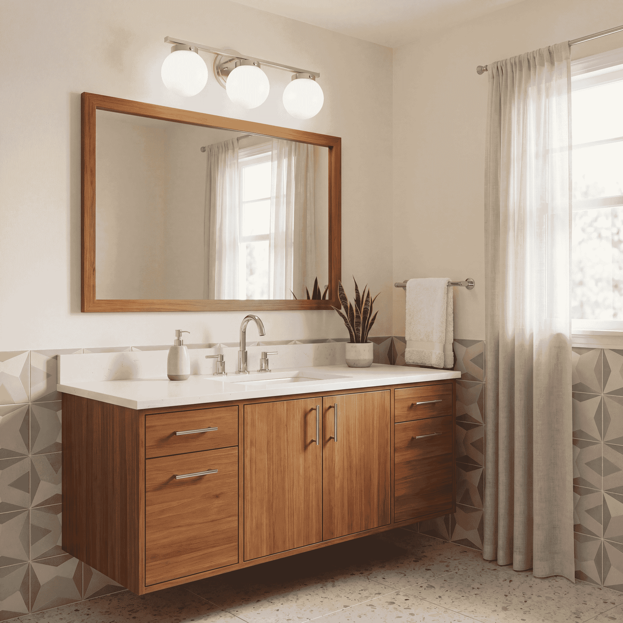 Trade Winds Antoinette 3-Light 24" Bathroom Vanity Light in Chrome