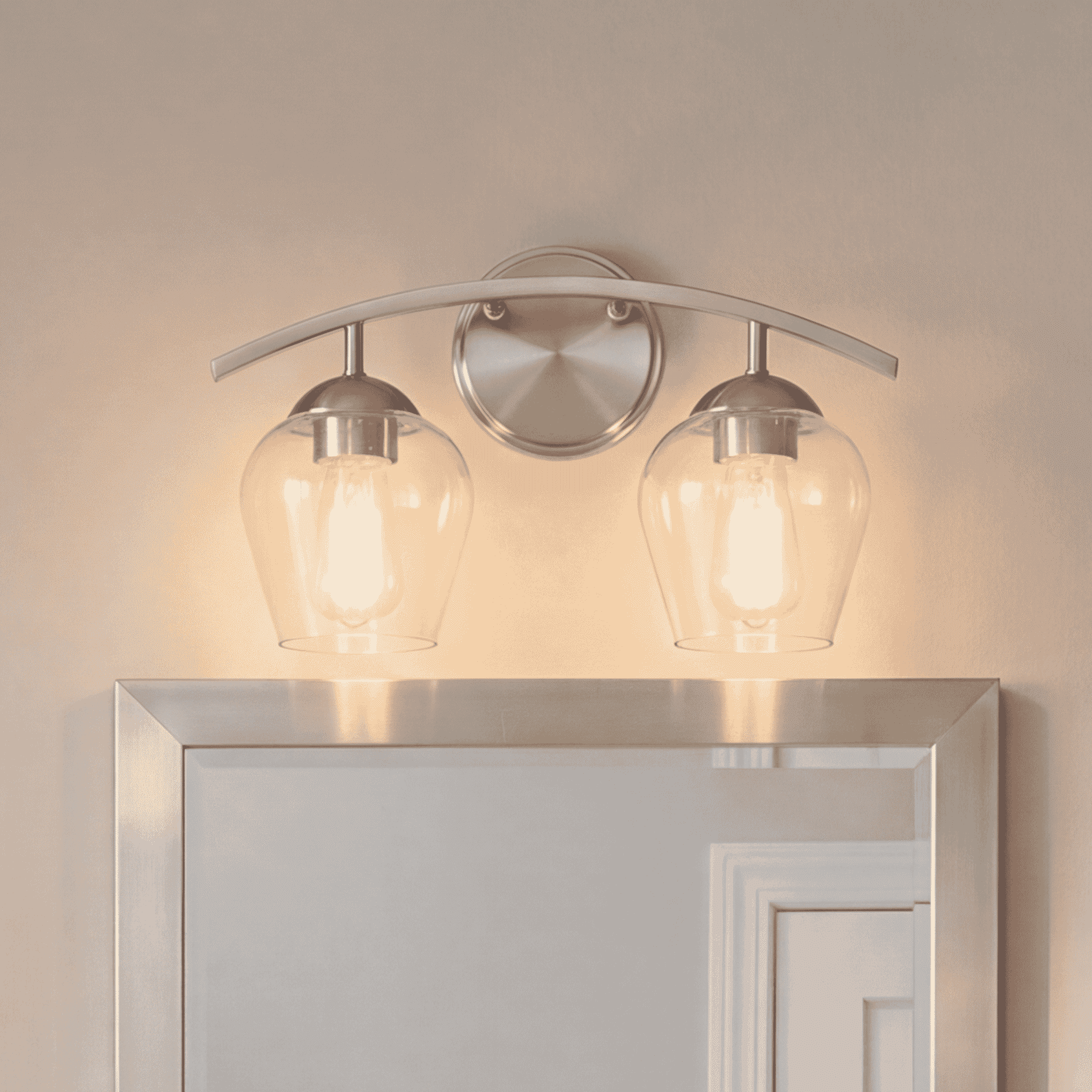 Trade Winds Hannah 2-Light Bathroom Vanity Light in Brushed Nickel