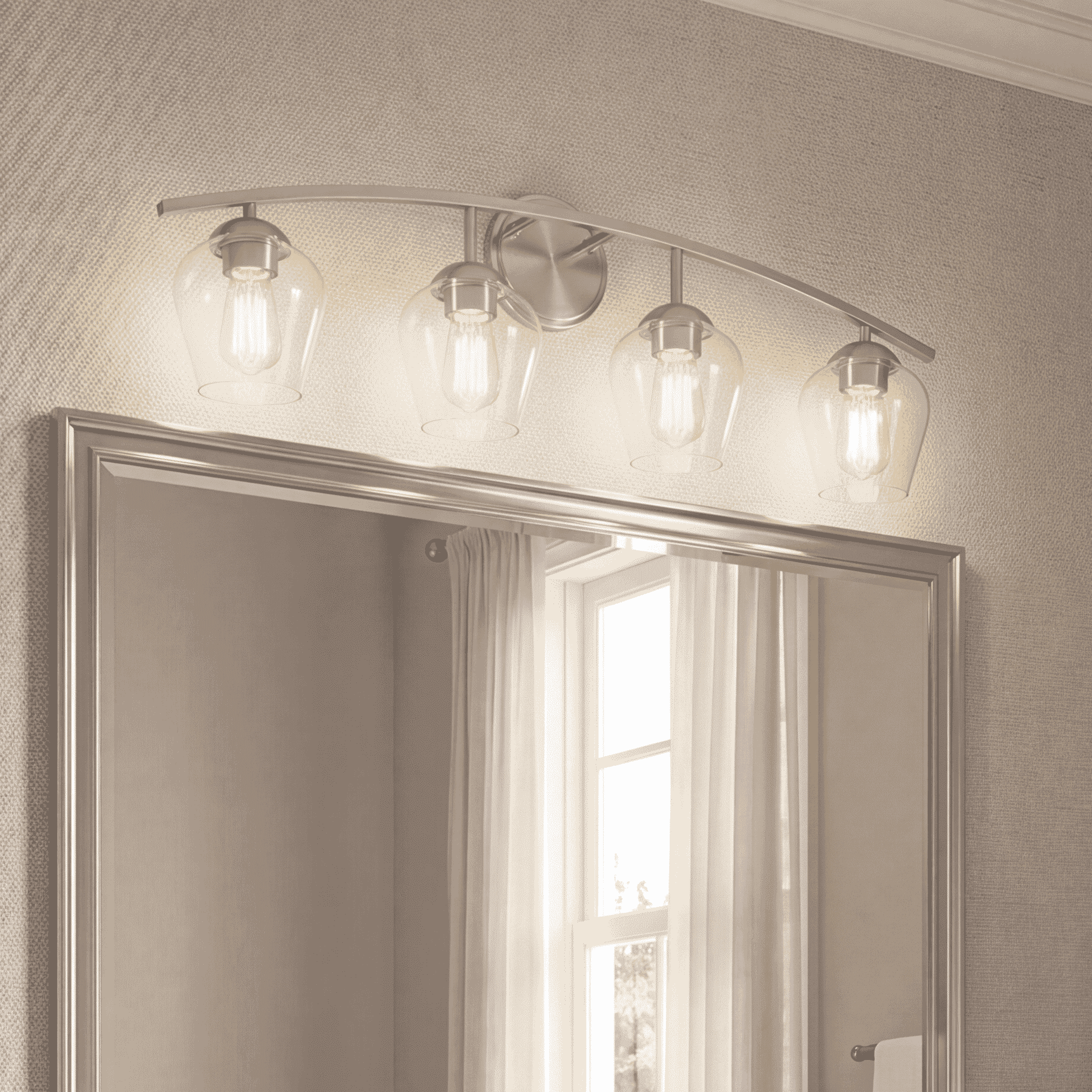 Trade Winds Lighting 4-Light Bathroom Vanity Light In Brushed Nickel