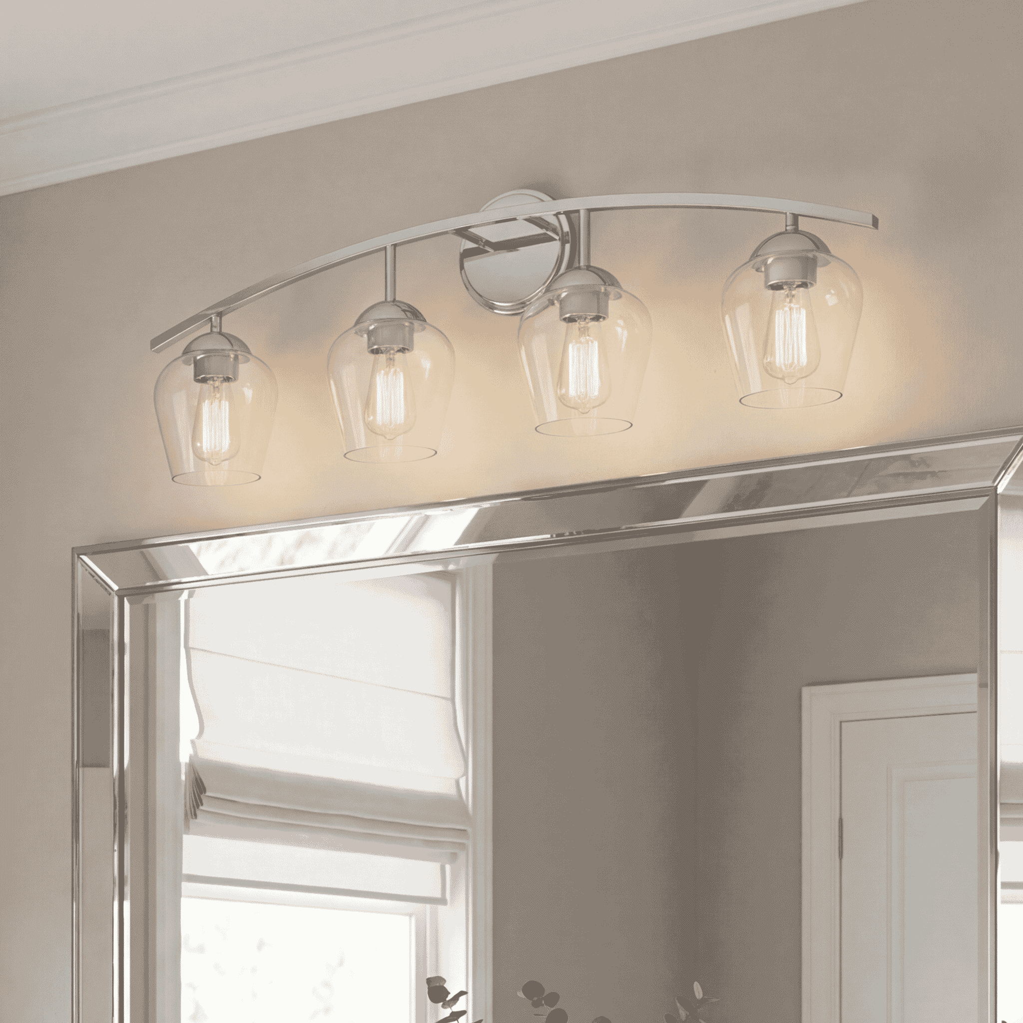Trade Winds Lighting 4-Light Bathroom Vanity Light In Chrome