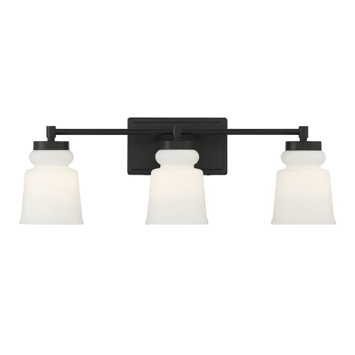 Meridian 3-Light Bathroom Vanity Light in Matte Black Meridian 3-Light Bathroom Vanity Light in Matte Black