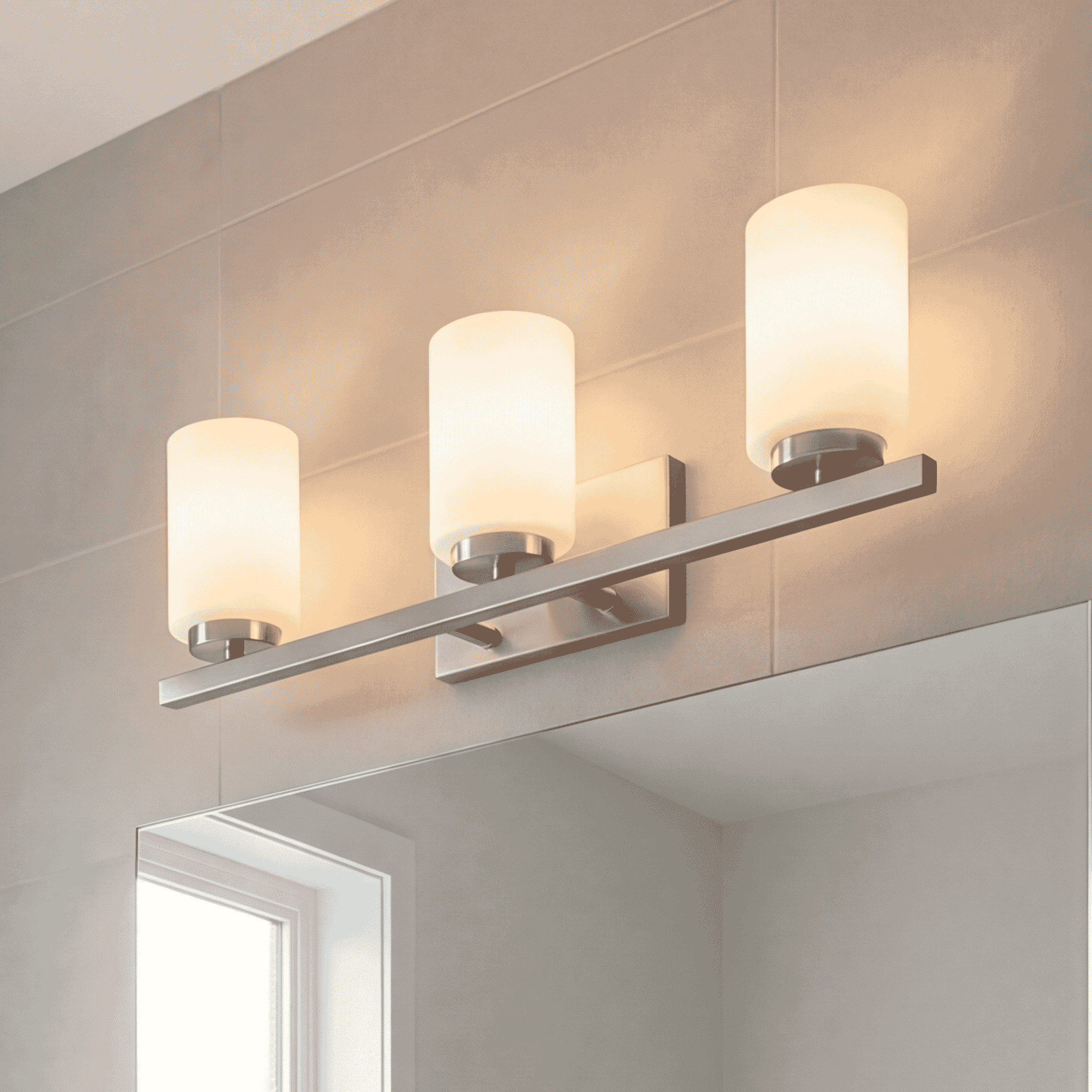 Trade Winds Kingston 3-Light Bathroom Vanity Light in Brushed Nickel