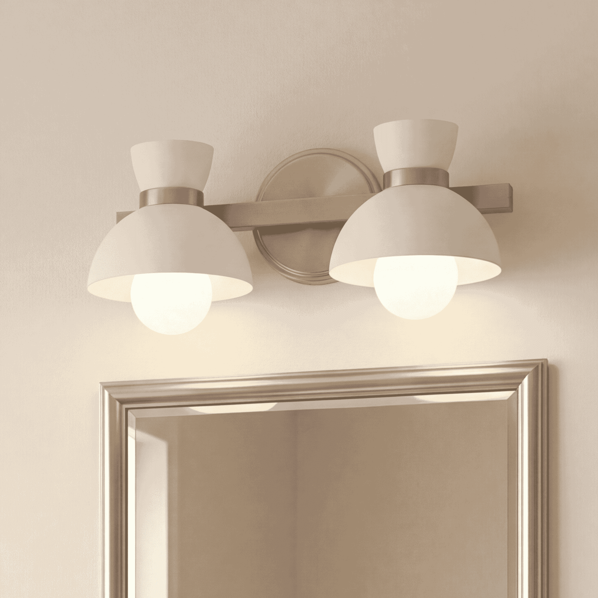 Trade Winds Bonnie 2-Light Bathroom Vanity Light in Brushed Nickel