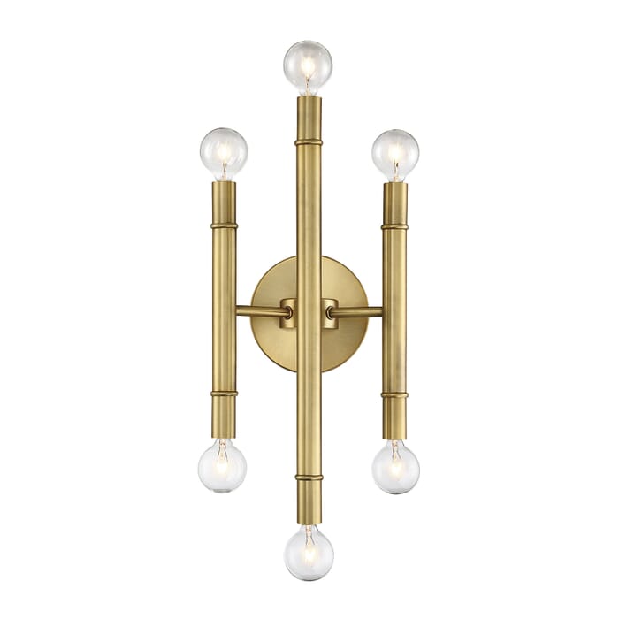 Trade Winds Lighting 6-Light Wall Sconce In Natural Brass Trade Winds Lighting 6-Light Wall Sconce In Natural Brass