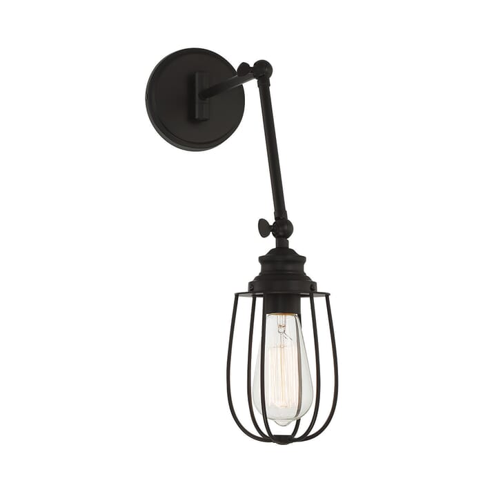 Meridian 1-Light Adjustable Wall Sconce in Matte Black Meridian 1-Light Adjustable Wall Sconce in Matte Black