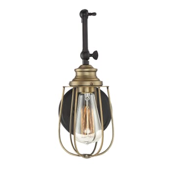 Trade Winds Lighting 1-Light Wall Sconce In English Rubbed Bronze With Brass Accents