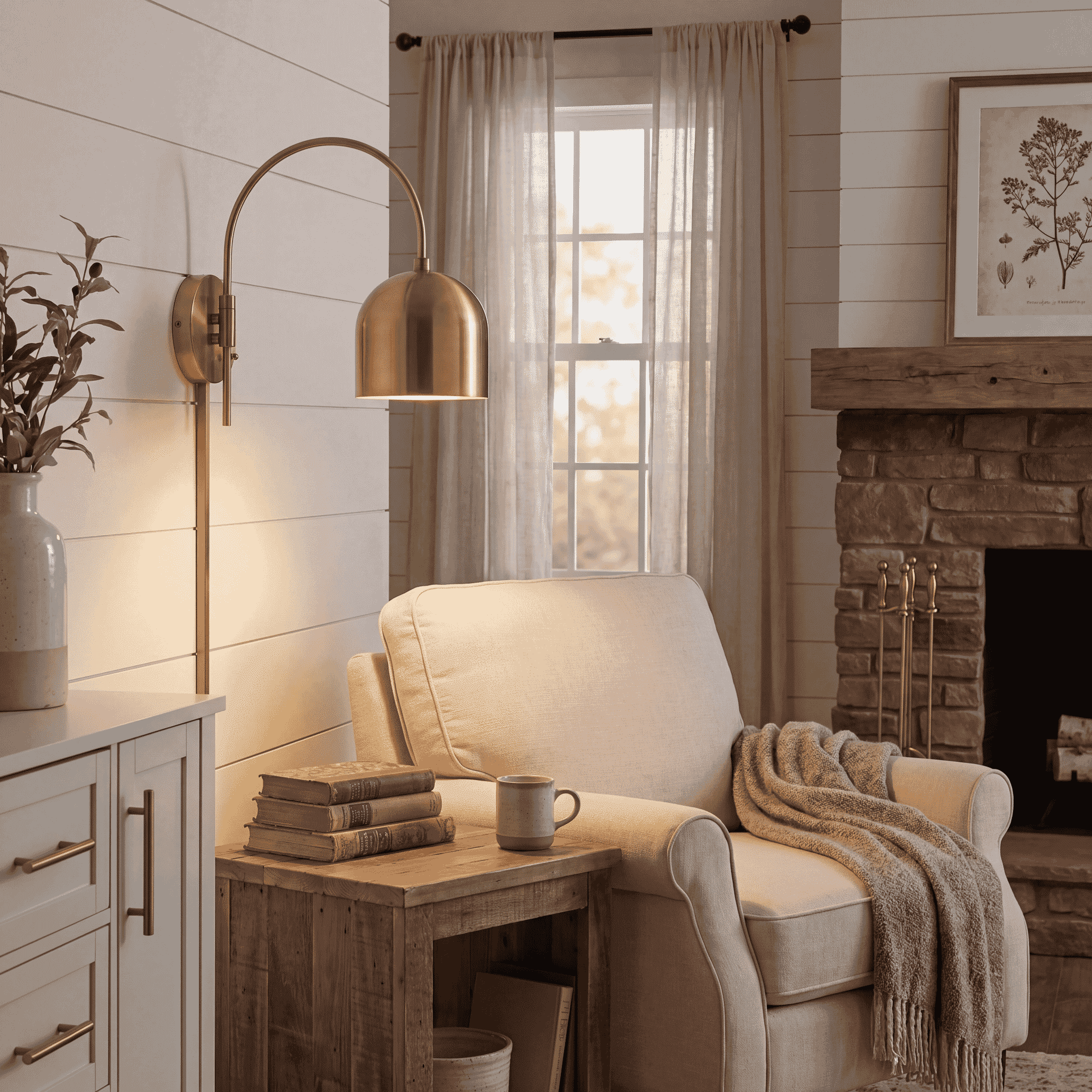 Trade Winds Lighting 1-Light Wall Sconce In Warm Brass