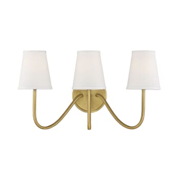 Trade Winds Lighting 3-Light Wall Sconce In Natural Brass