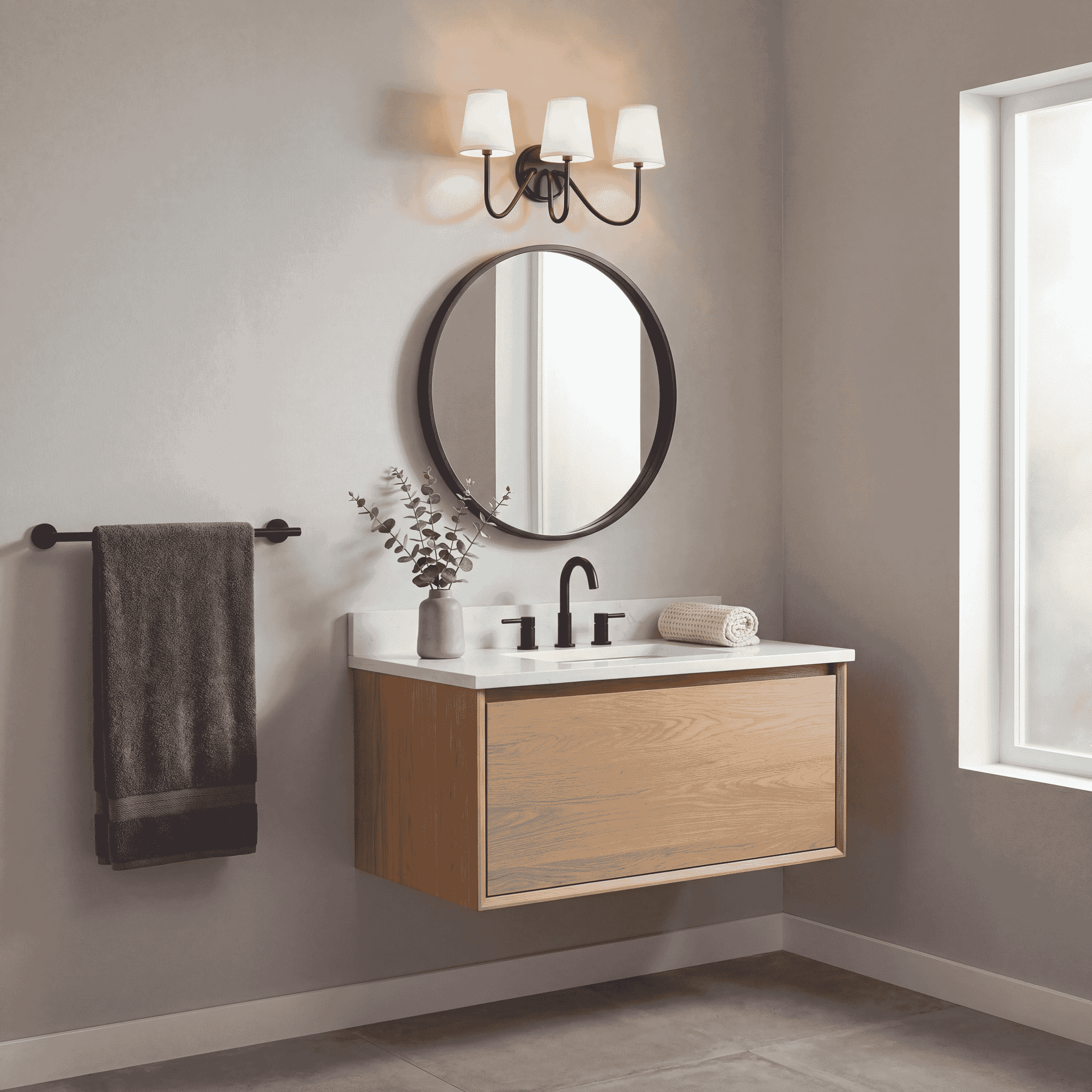 Trade Winds Lighting 3-Light Wall Sconce In Oil Rubbed Bronze